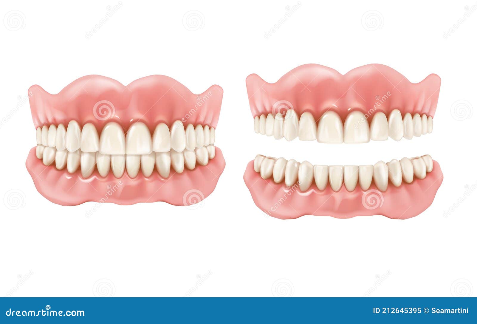 Illustration D'icône Vectorielle Réaliste Clinique Dentaire Dent Cassée  Avec Loupe