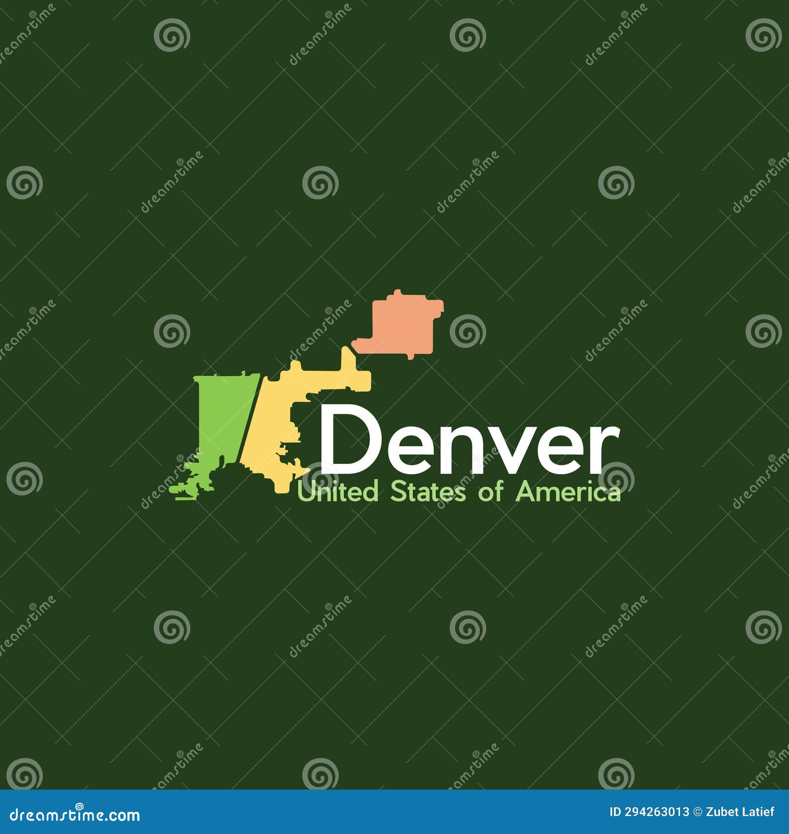 Denver City American Map Modern Creative Logo Stock Vector