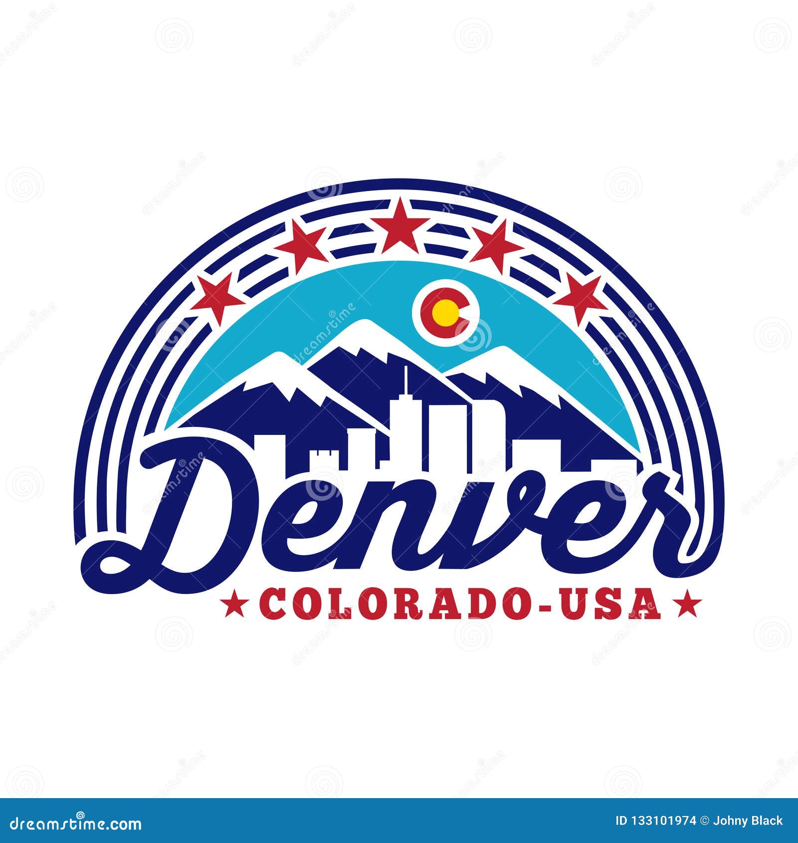 Denver Colorado logo. Vector and illustration. Denver logo design. Denver Colorado logo. Black and white logo design. Denver Colorado t-shirt and apparel design, typography, print, logo, poster. Vector and illustration.