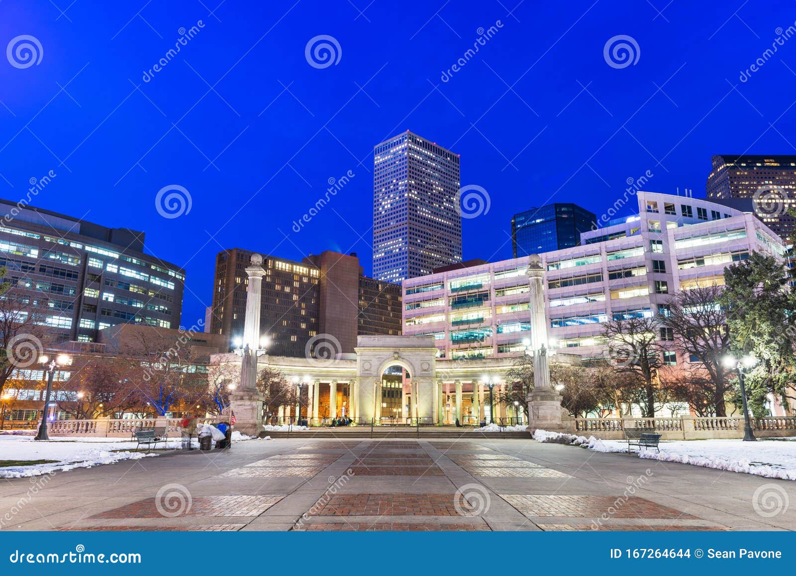 denver, colorado, usa downtown cityscape in civic center park