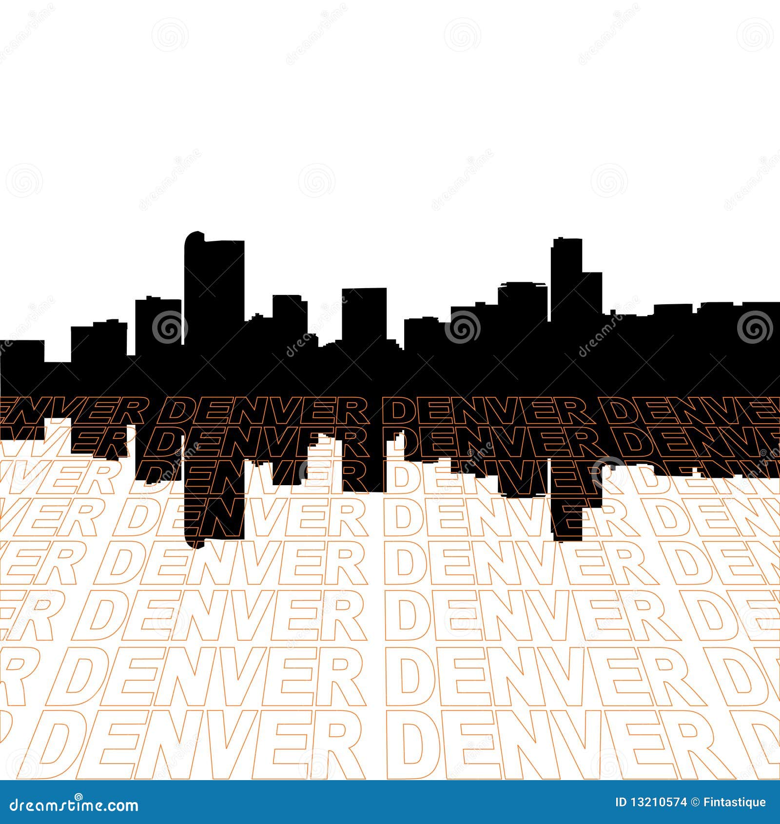 Denver Skyline With Text Stock Images Image 13210574