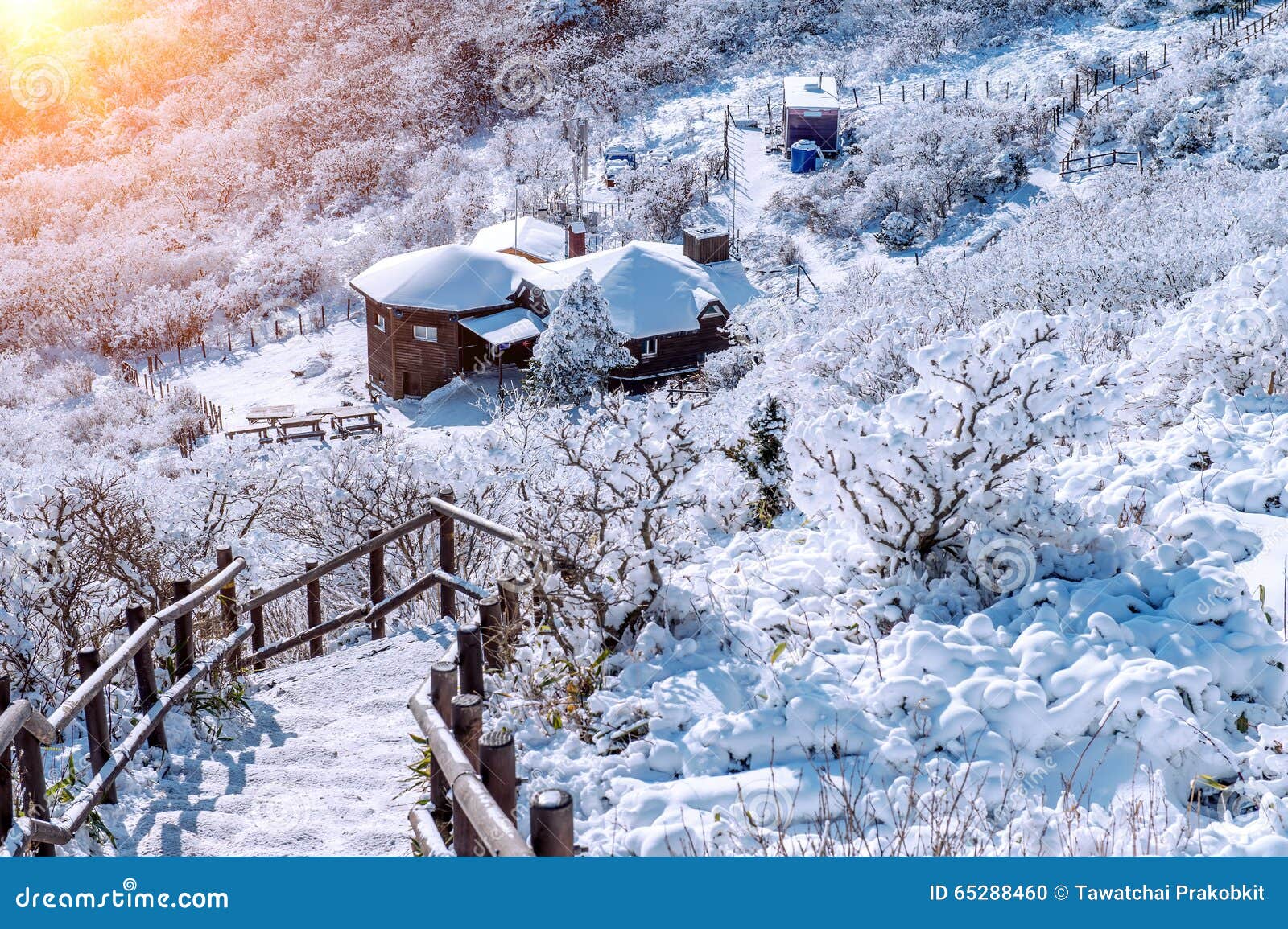 Deogyusan Mountains is Covered by Snow in Winter Korea. Stock Photo