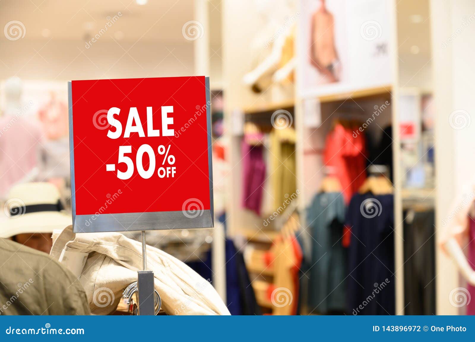 Department Store with Sale Discount Sign in Shop Sale Sign Sale Concept