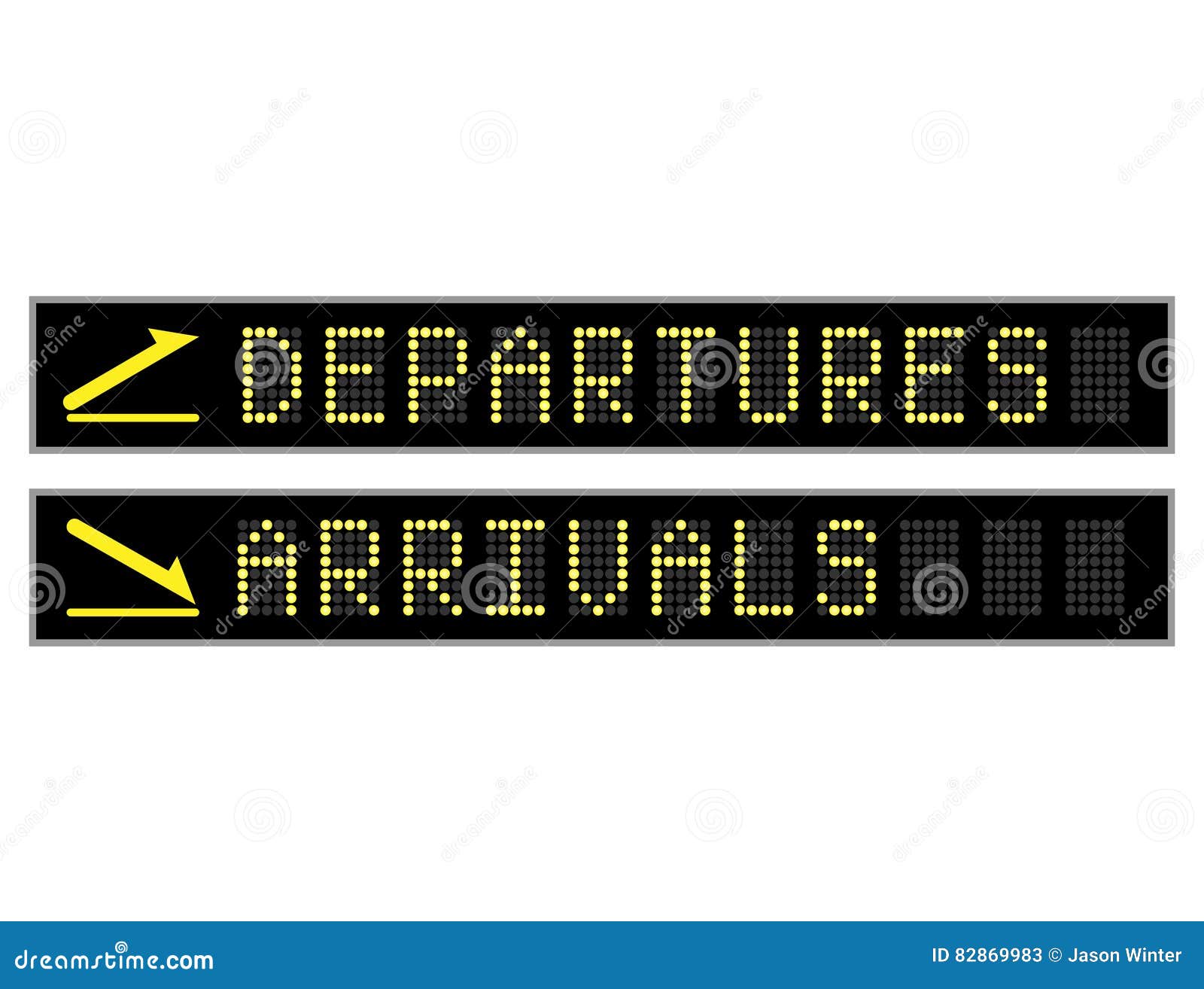 Departures Arrivals Led Signs Stock Vector - Illustration of airport: