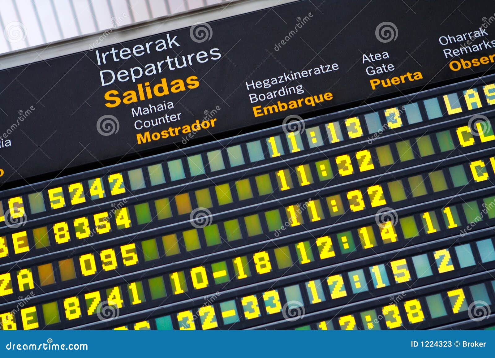 departures board at airport