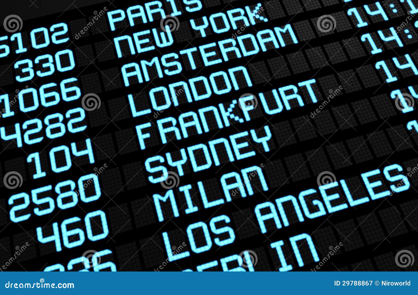 airport board international destinations