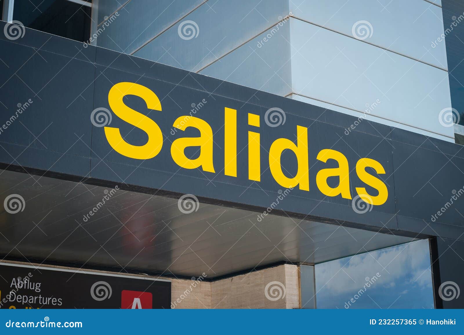 departures spanish: salidas gate sign at airport