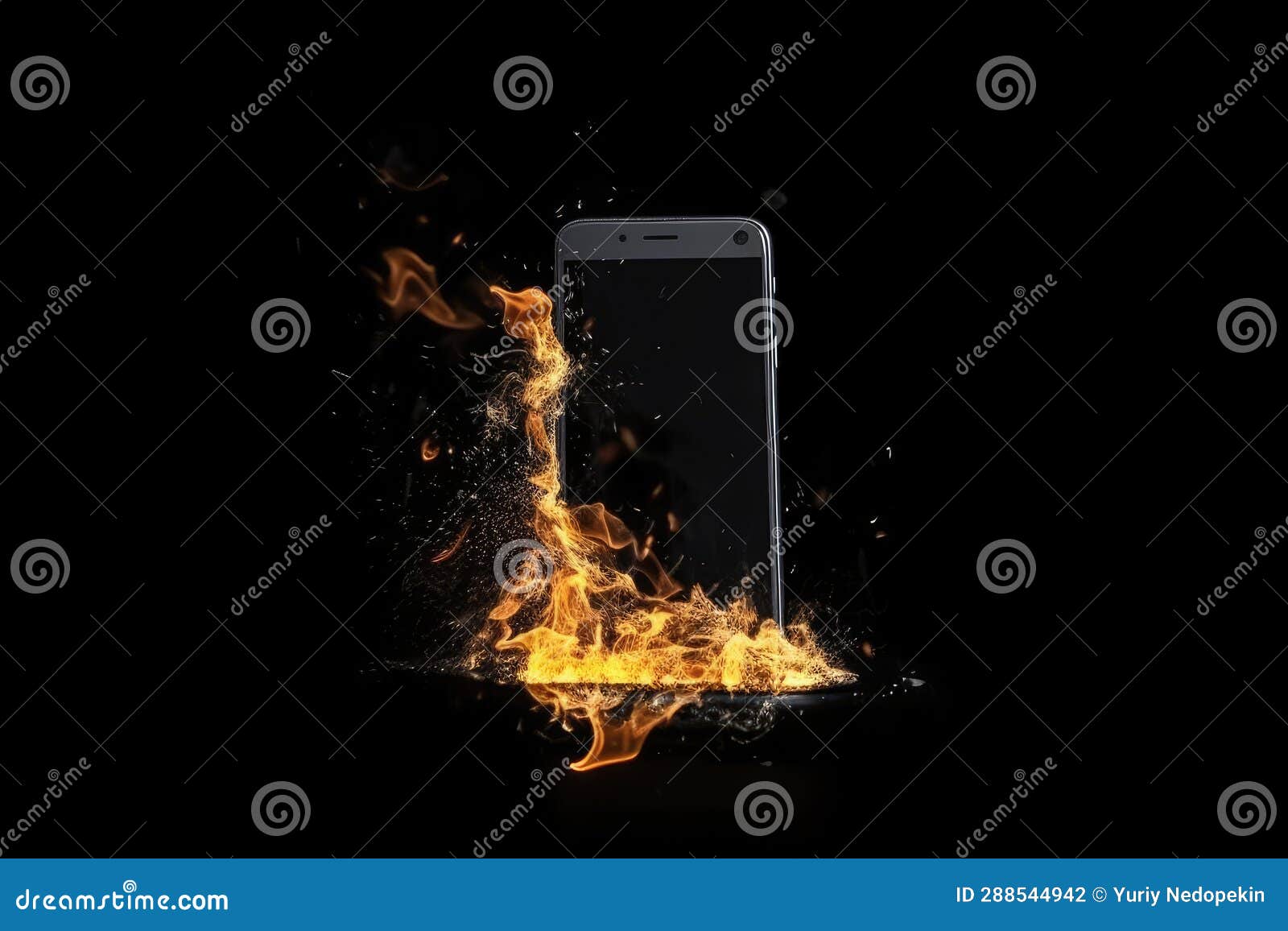 Smartphone is Shown Engulfed in Flames Stock Photo Image of safety