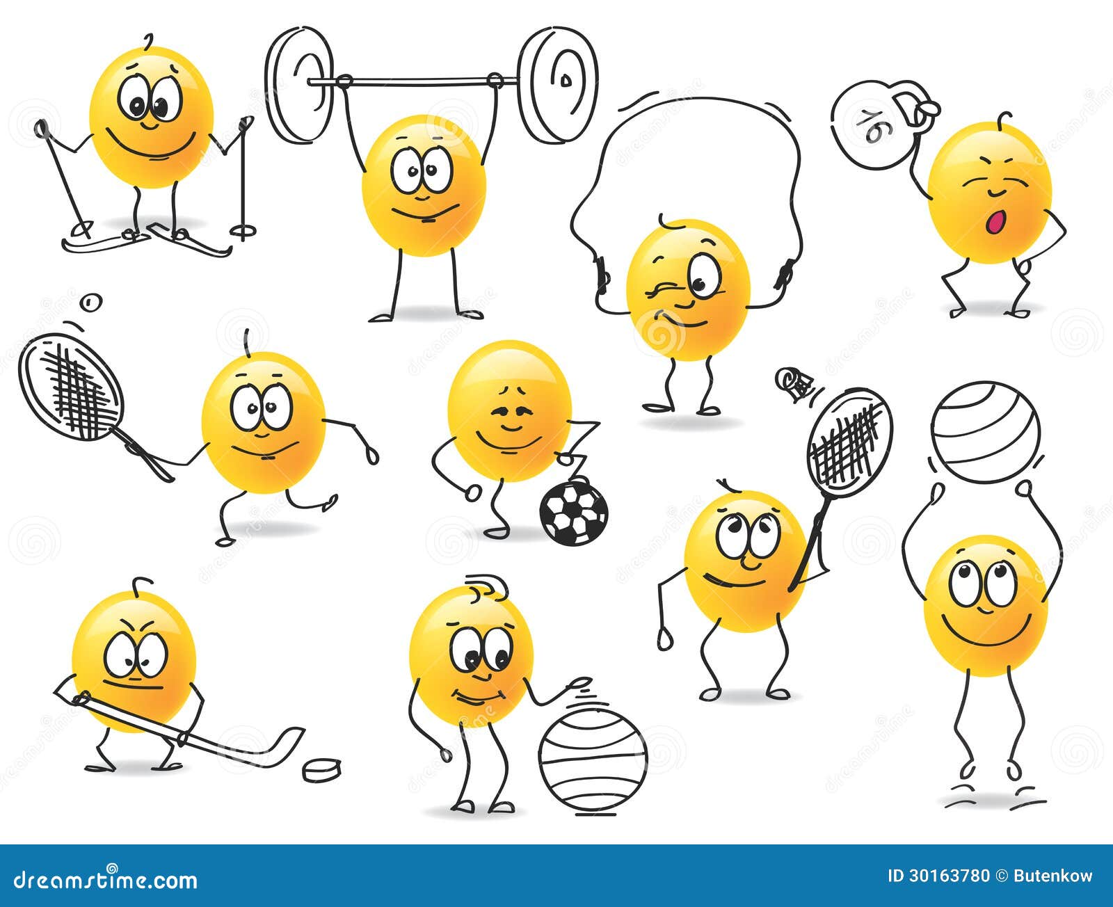 Deportes Del Smiley Del Vector Ilustración del Vector Ilustración de