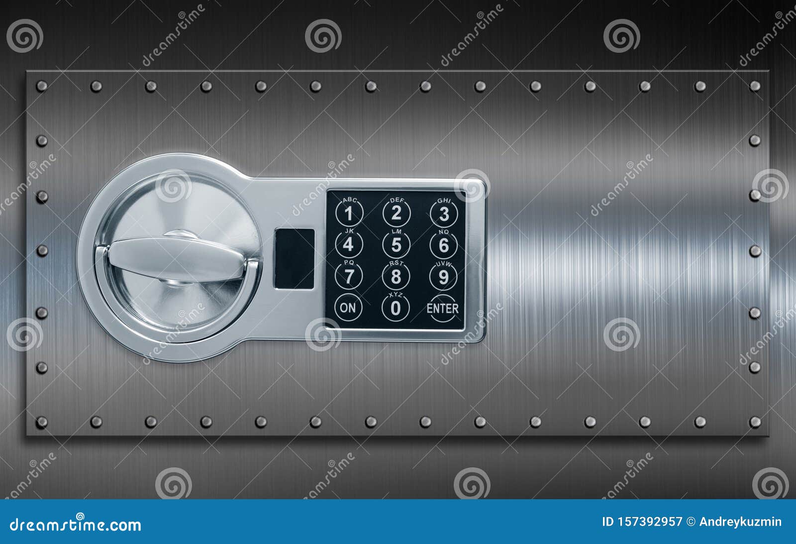 Deposit Cell Safe Box Door with Code Lock 3d Illustration Stock Image