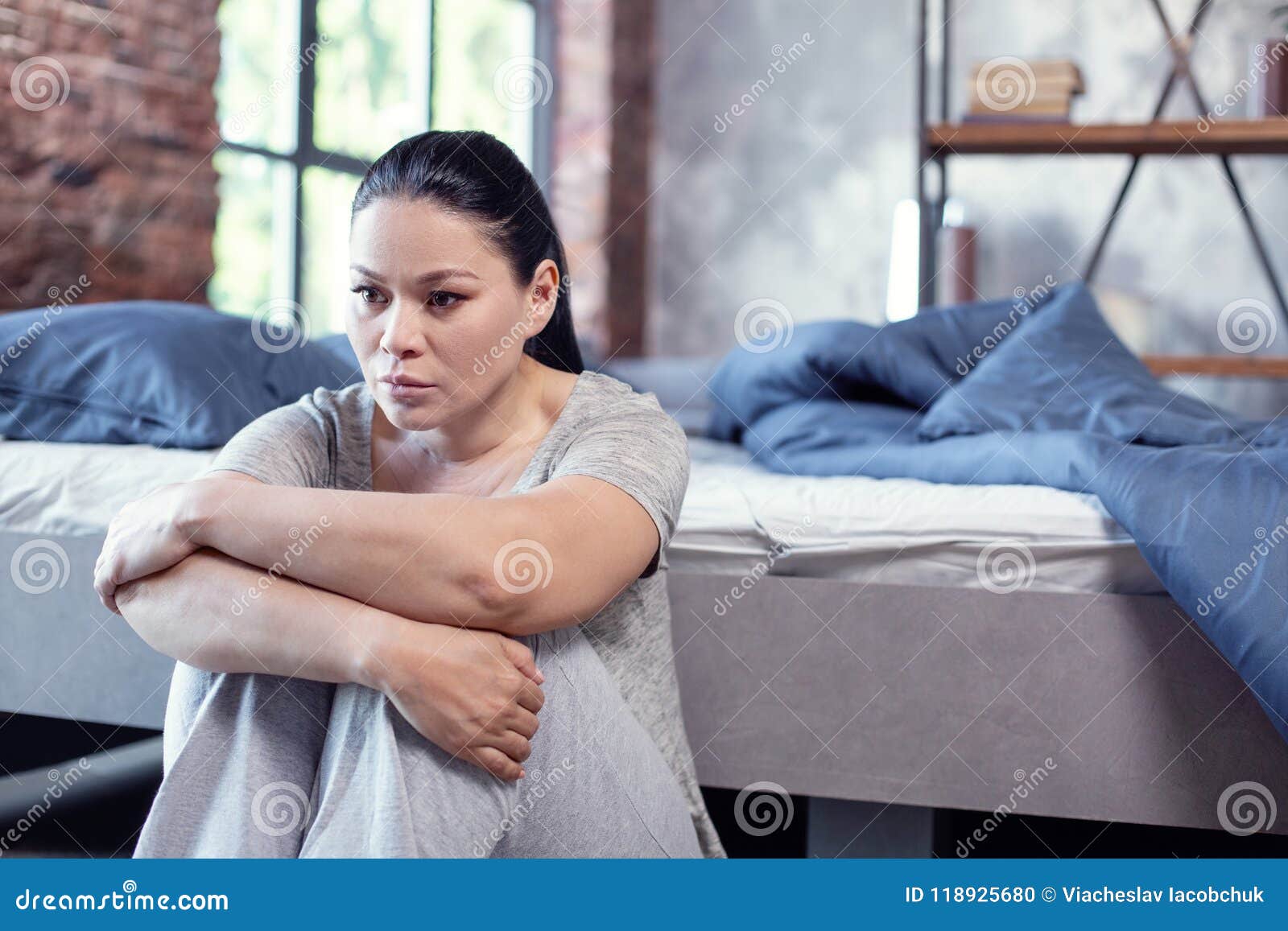 depressed attractive woman having sleep disorder