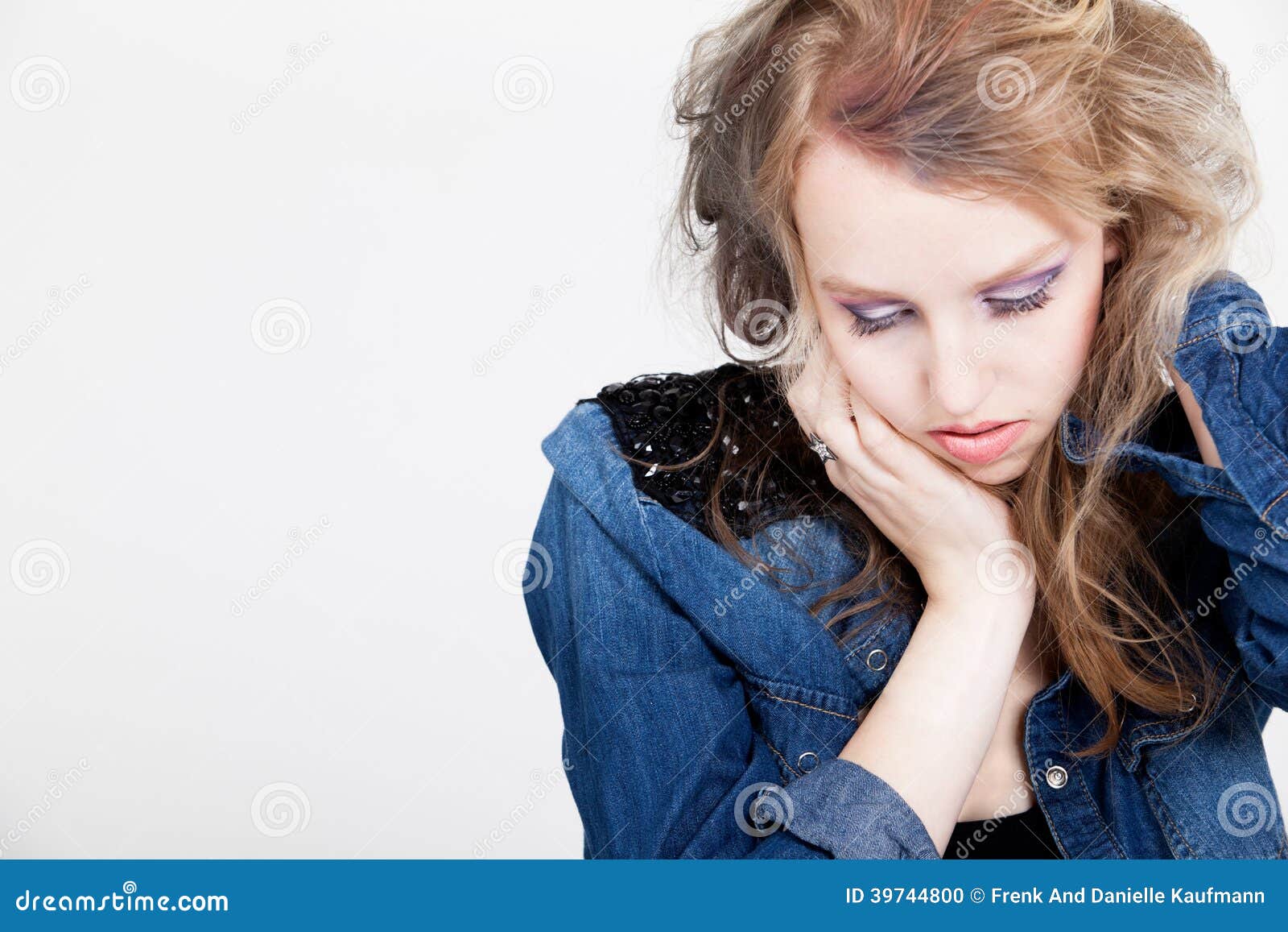 Depressed blond punk girl stock photo. Image of studio - 39744800