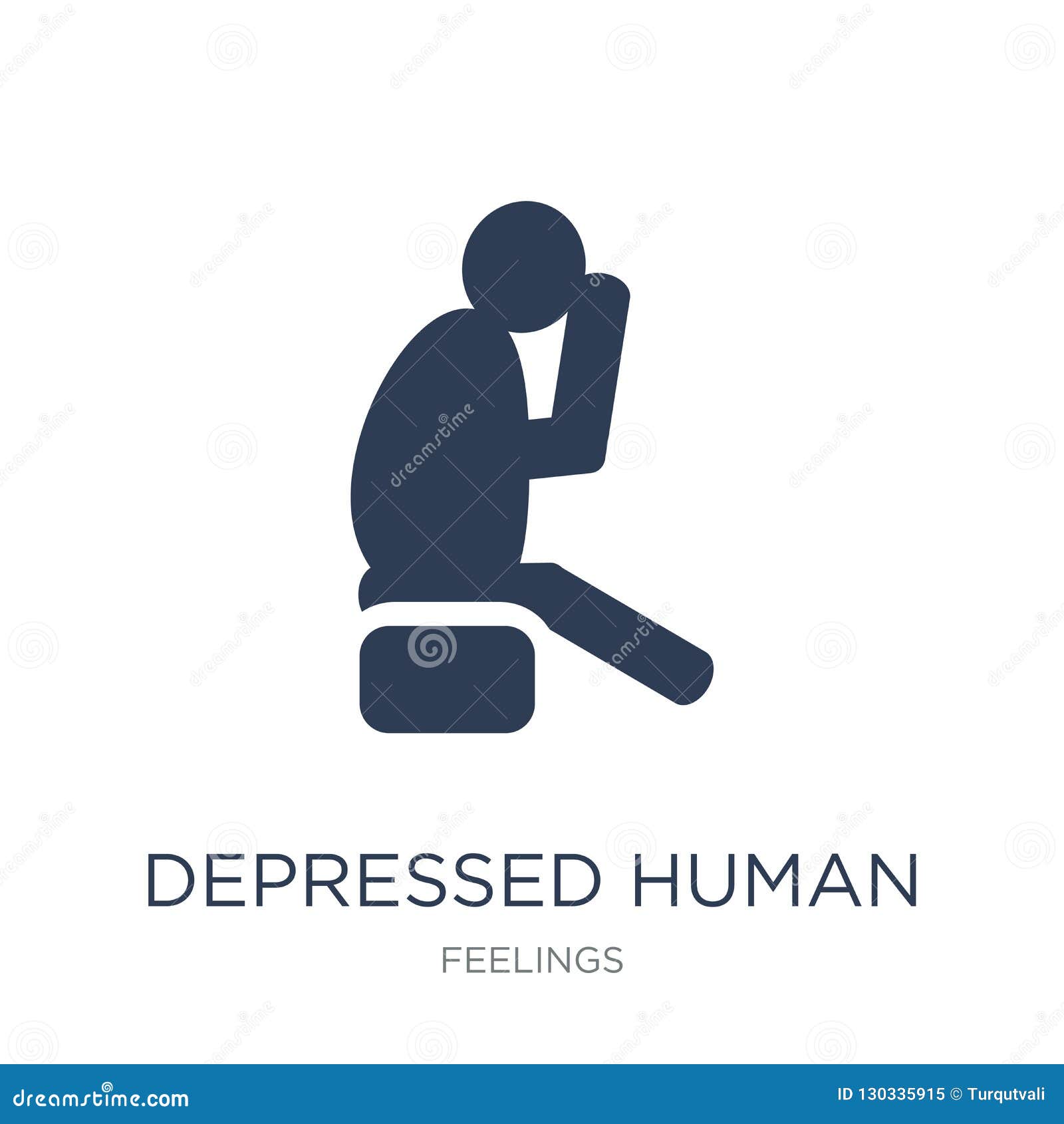 Depressed Human Icon. Trendy Flat Vector Depressed Human Icon on Stock ...