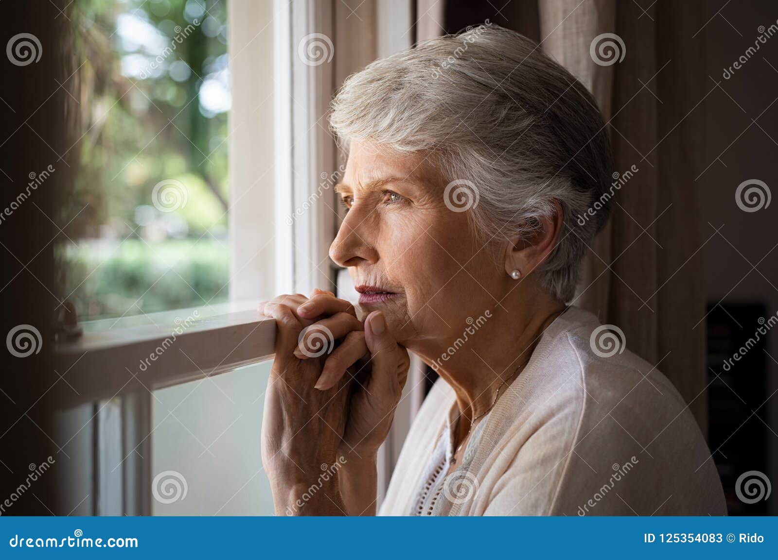 lonely senior woman