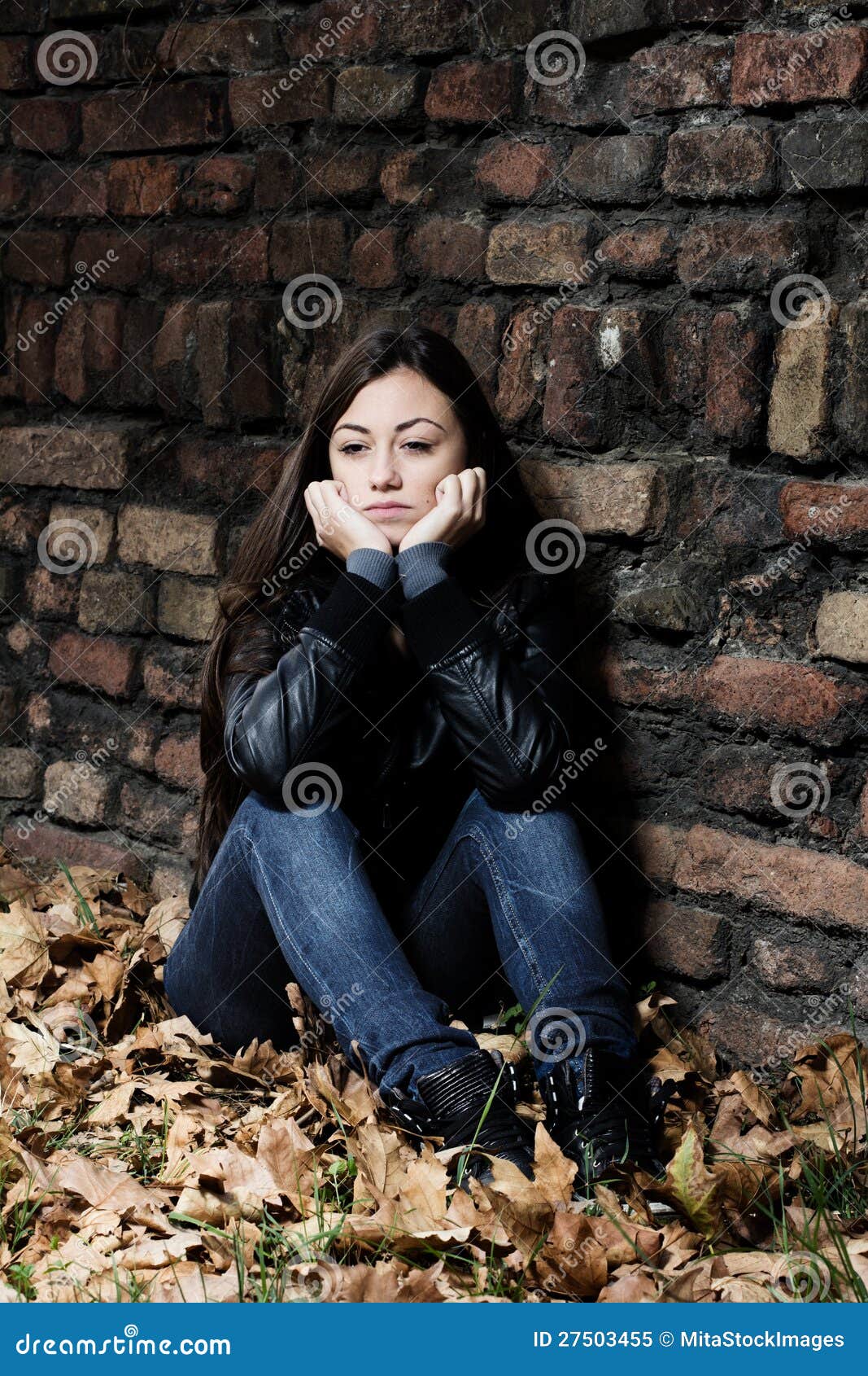 Depressed Teenage Girl stock image. Image of expression - 27503455