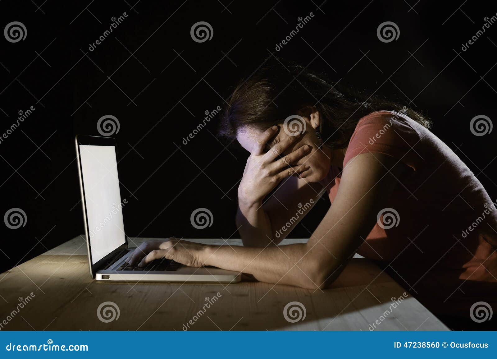 Late Night Homework Woman Falls Asleep At Desk Stock Image