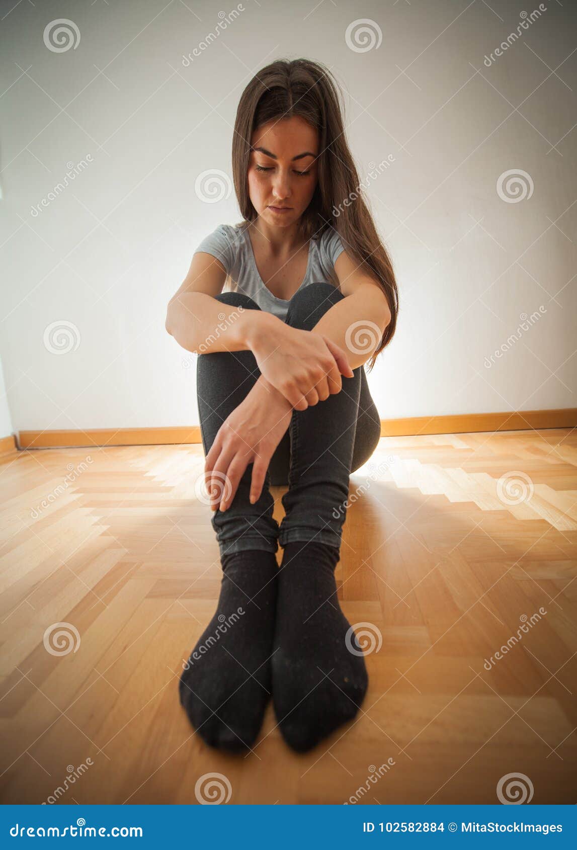 Depressed Young Woman Sad Female Stock Photo - Image of health, problem ...