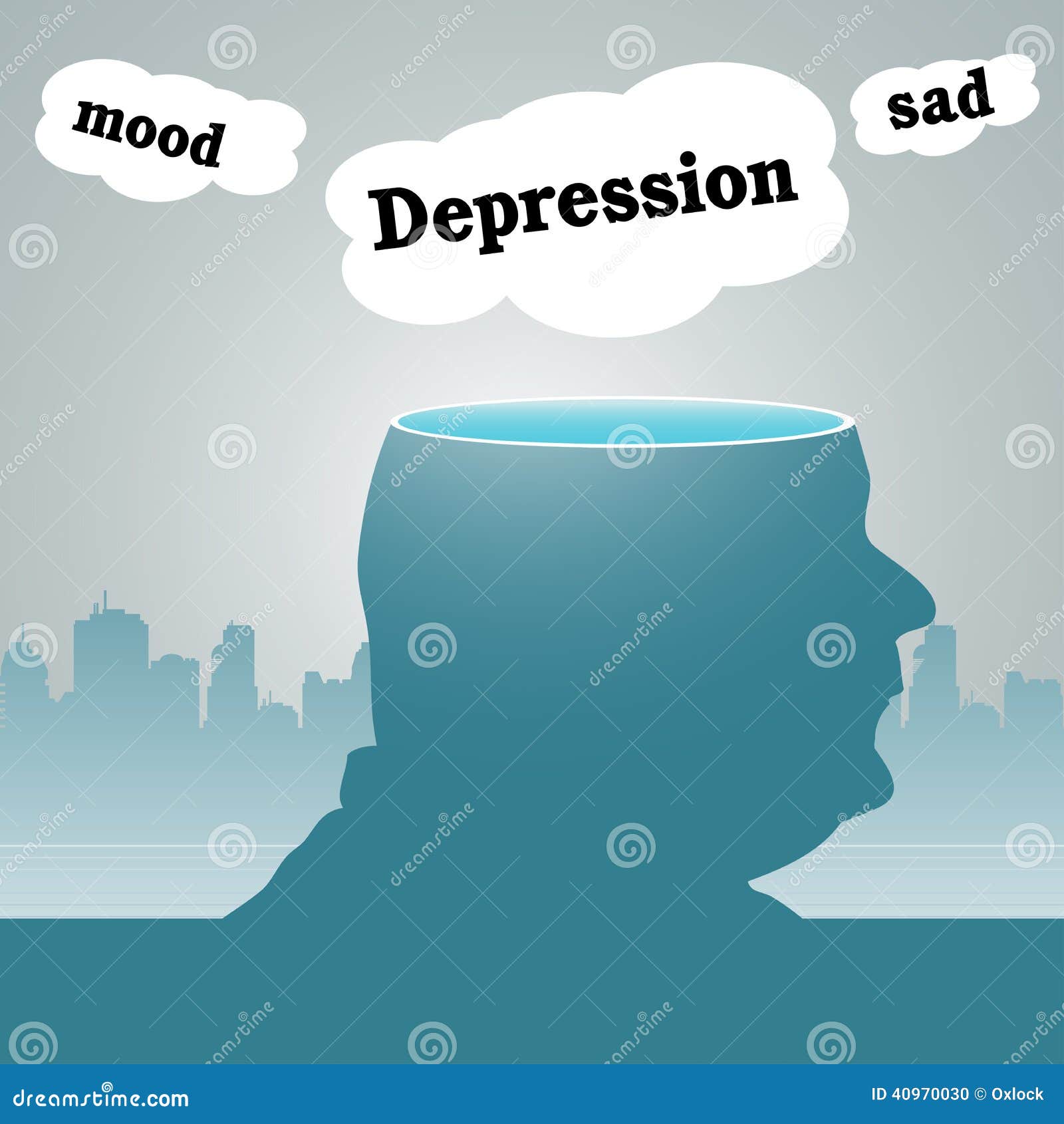 Depression stock vector. Illustration of anxiety, displeased - 40970030