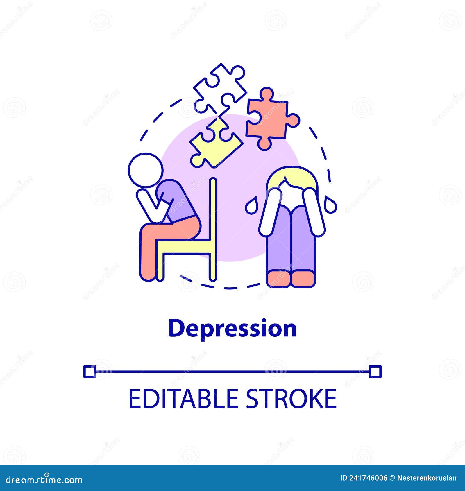 Depression concept icon stock vector. Illustration of editable - 241746006