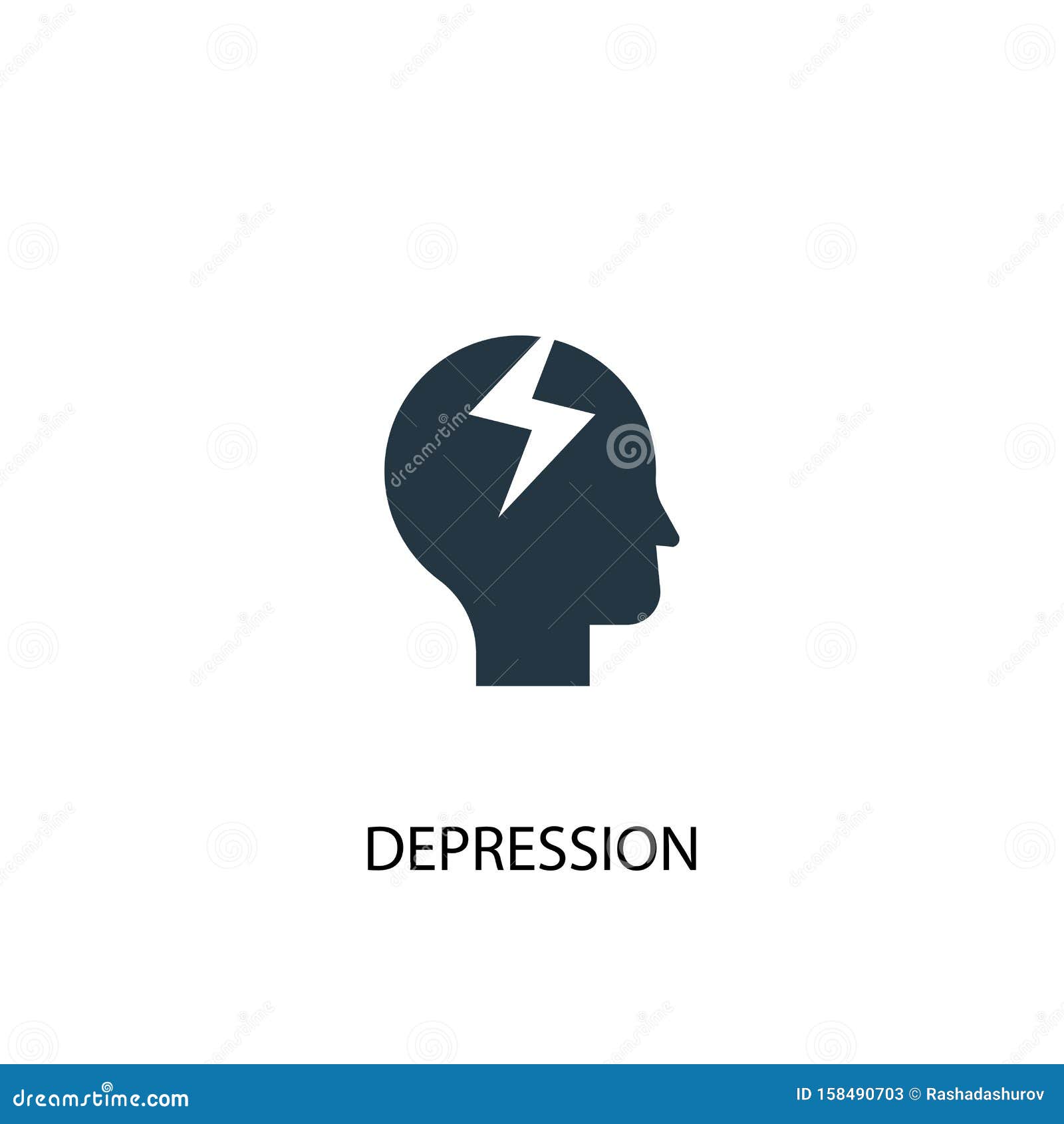 Depression Icon. Simple Element Stock Vector - Illustration of ...