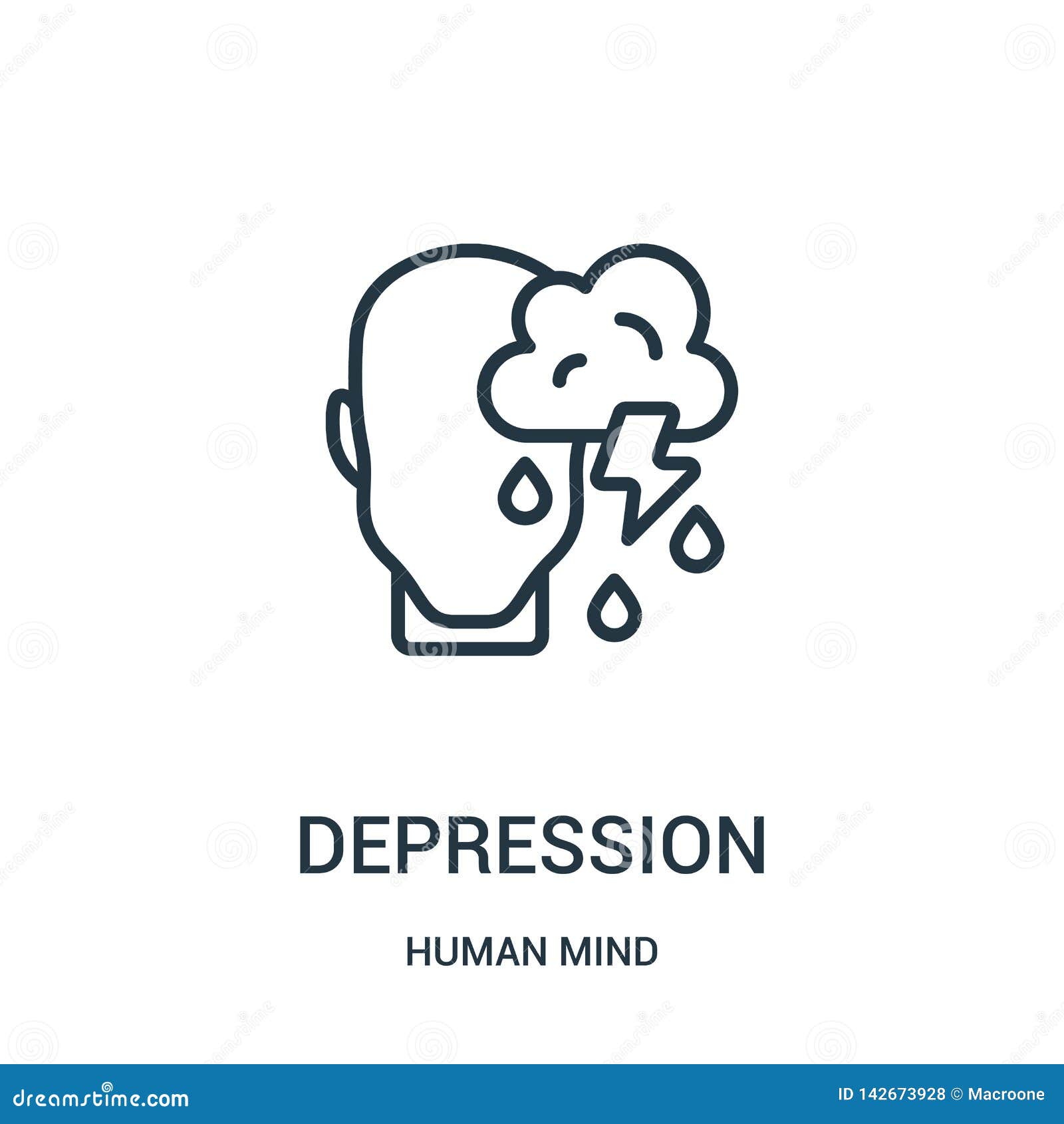 Depression Icon Vector from Human Mind Collection. Thin Line Depression ...