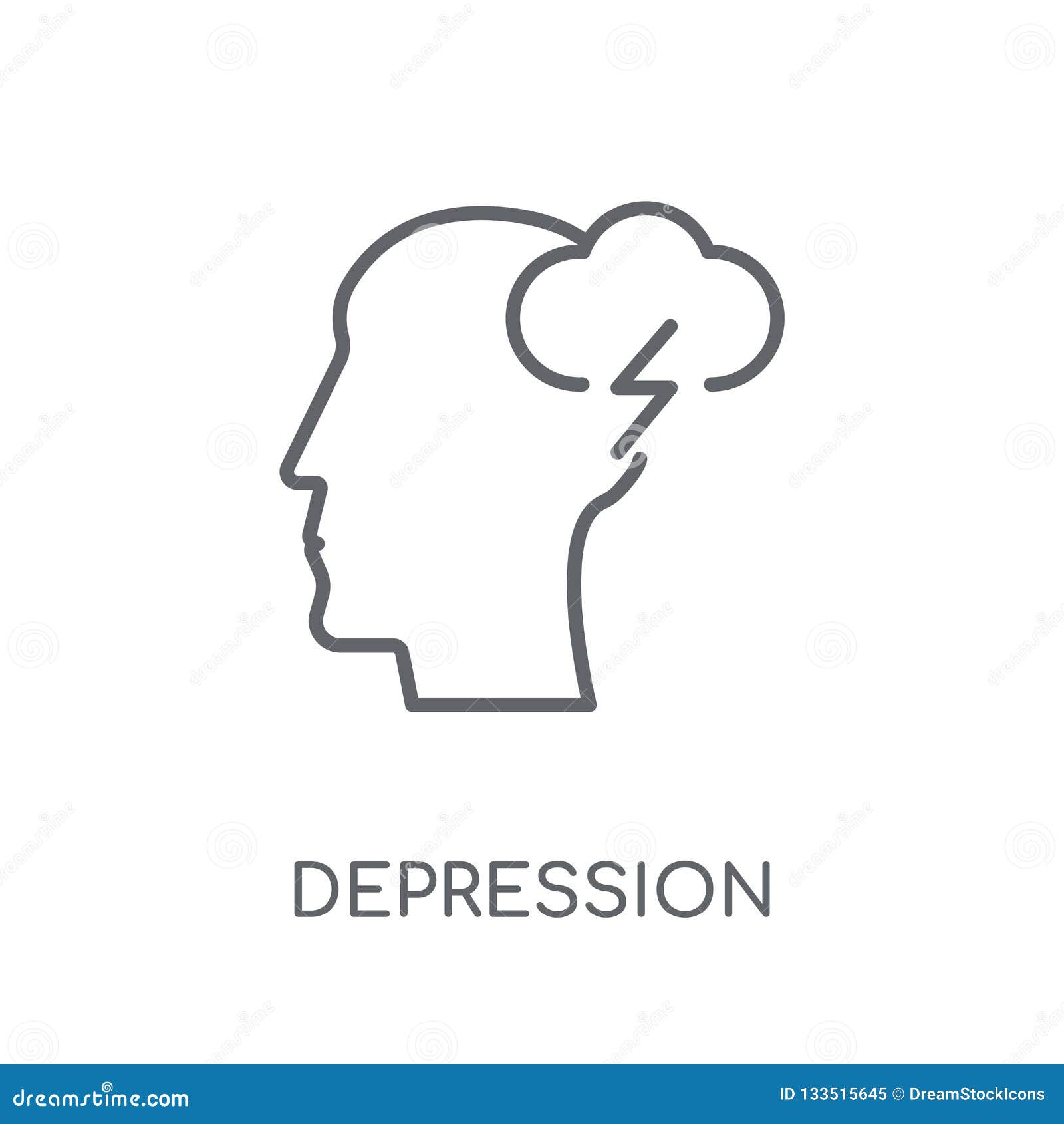 Depression Linear Icon. Modern Outline Depression Logo Concept O Stock ...