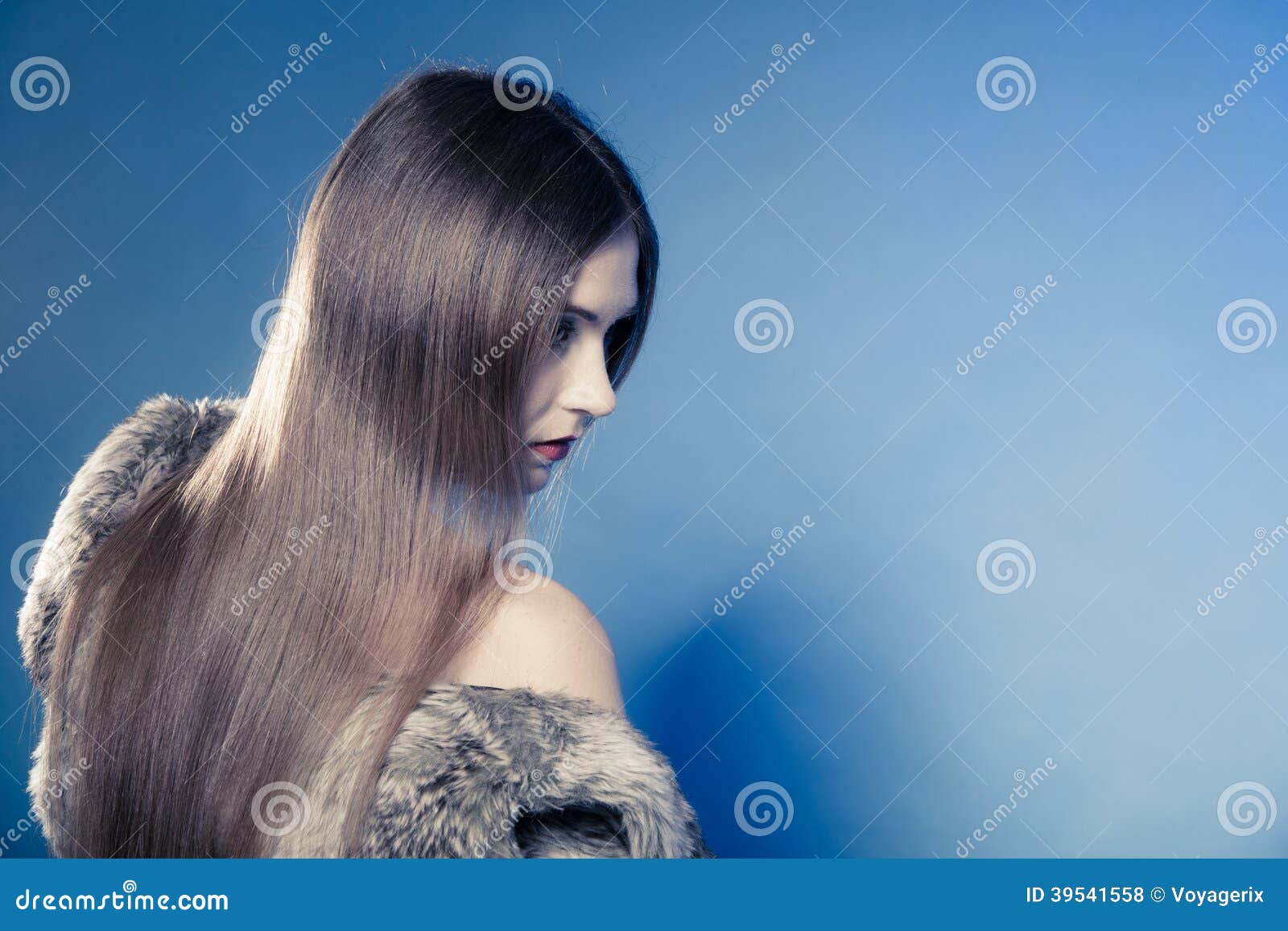 Depression. Portrait Sad Emotional Girl Covering Face with Long ...