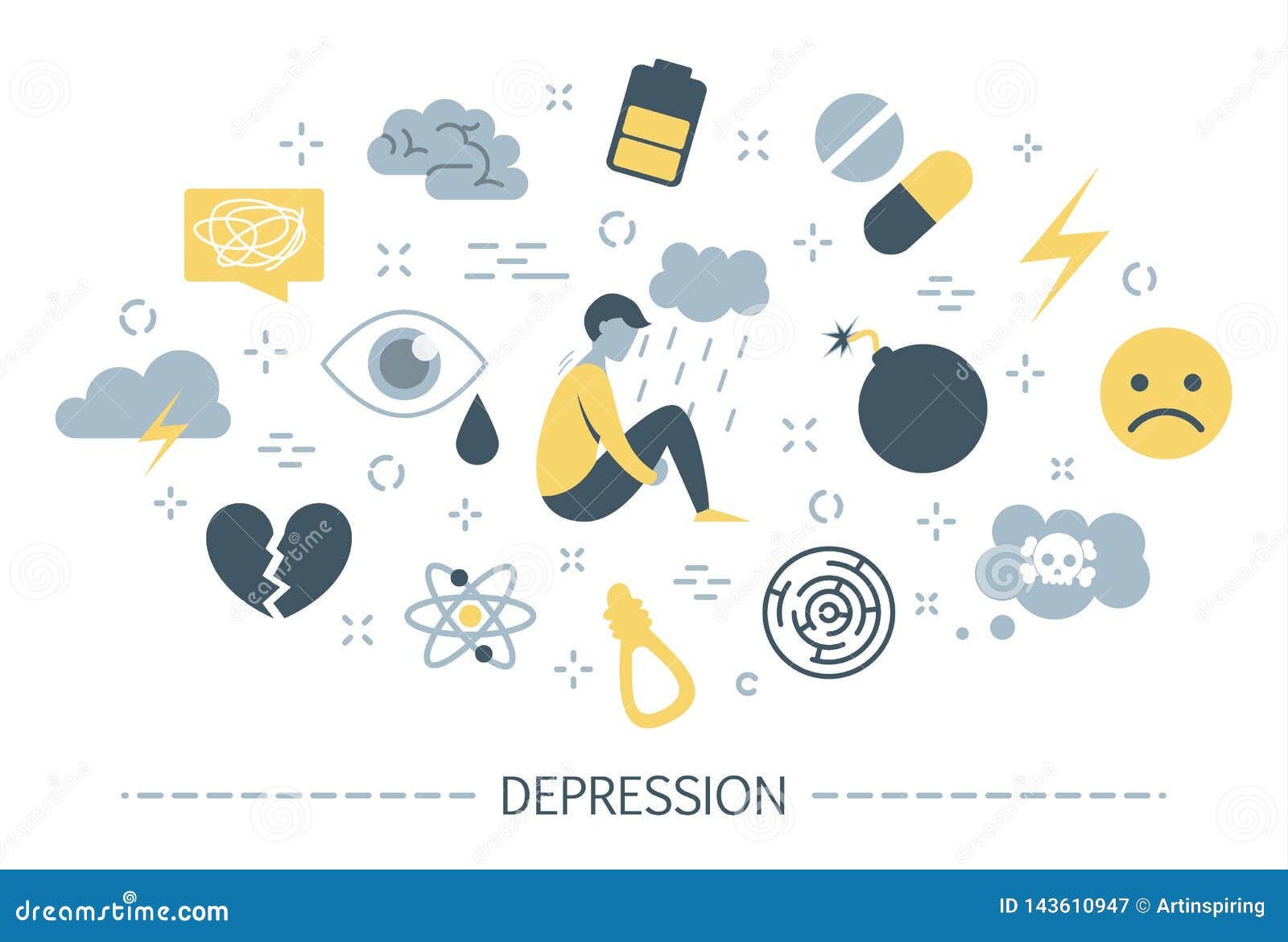 Depression Signs and Symptom. Infographic for People Stock Vector ...