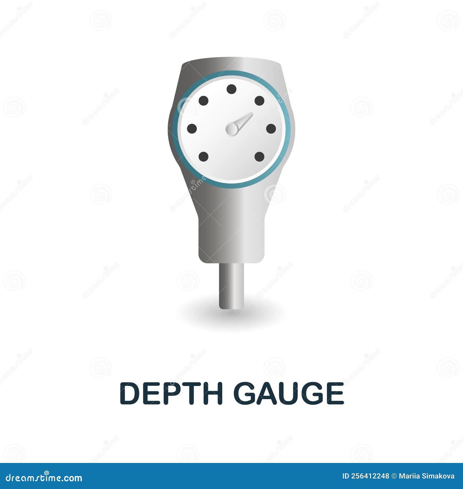 Depth Gauge Icon. 3d Illustration from Measuring Collection Stock