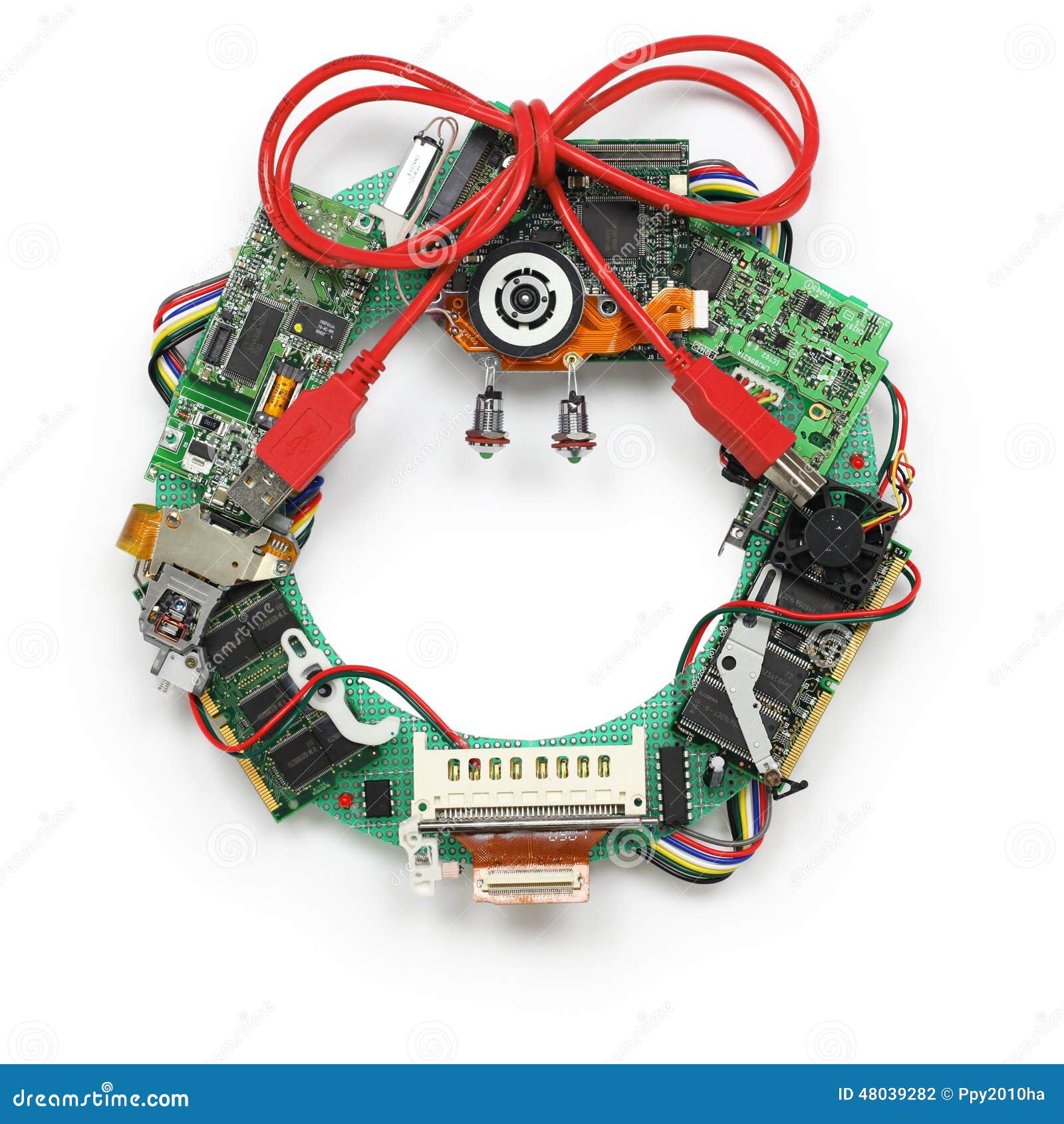 Der Geeky Weihnachtskranz, Der Durch Alten Computer Gemacht Wird