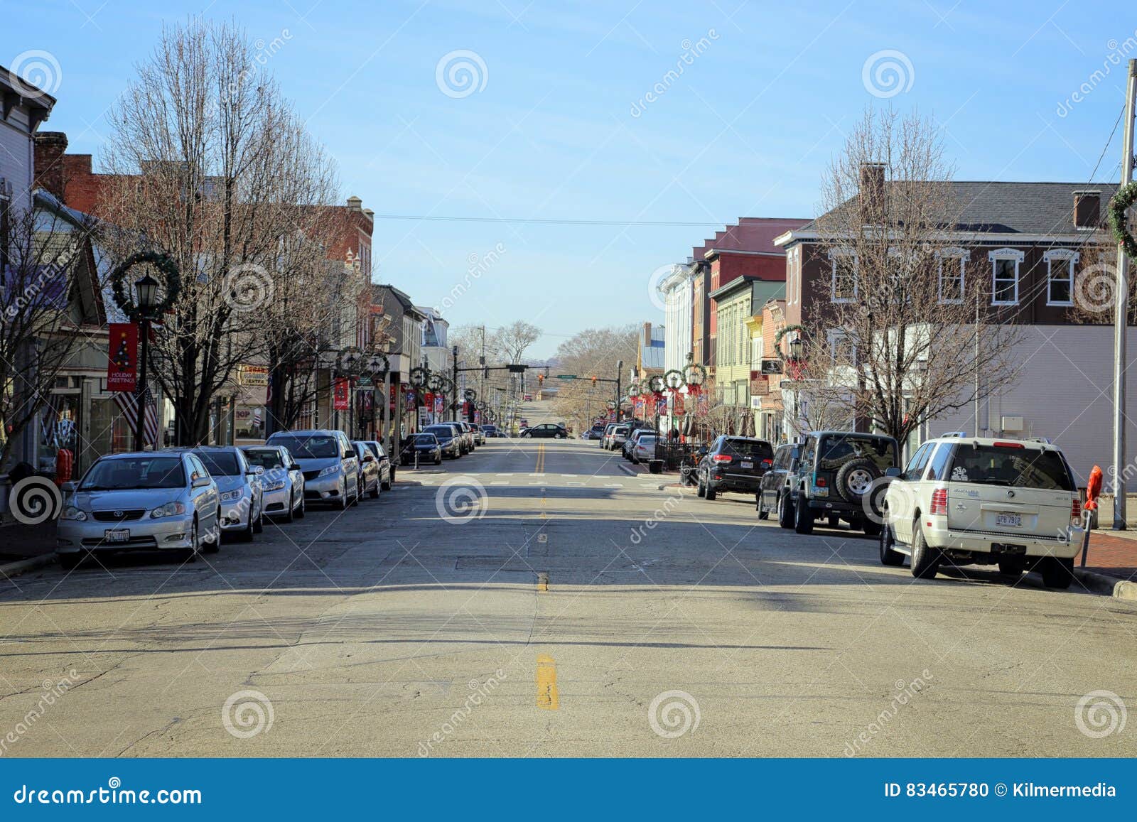 Der Im Stadtzentrum Gelegene Libanon, Ohio Im Winter Redaktionelles