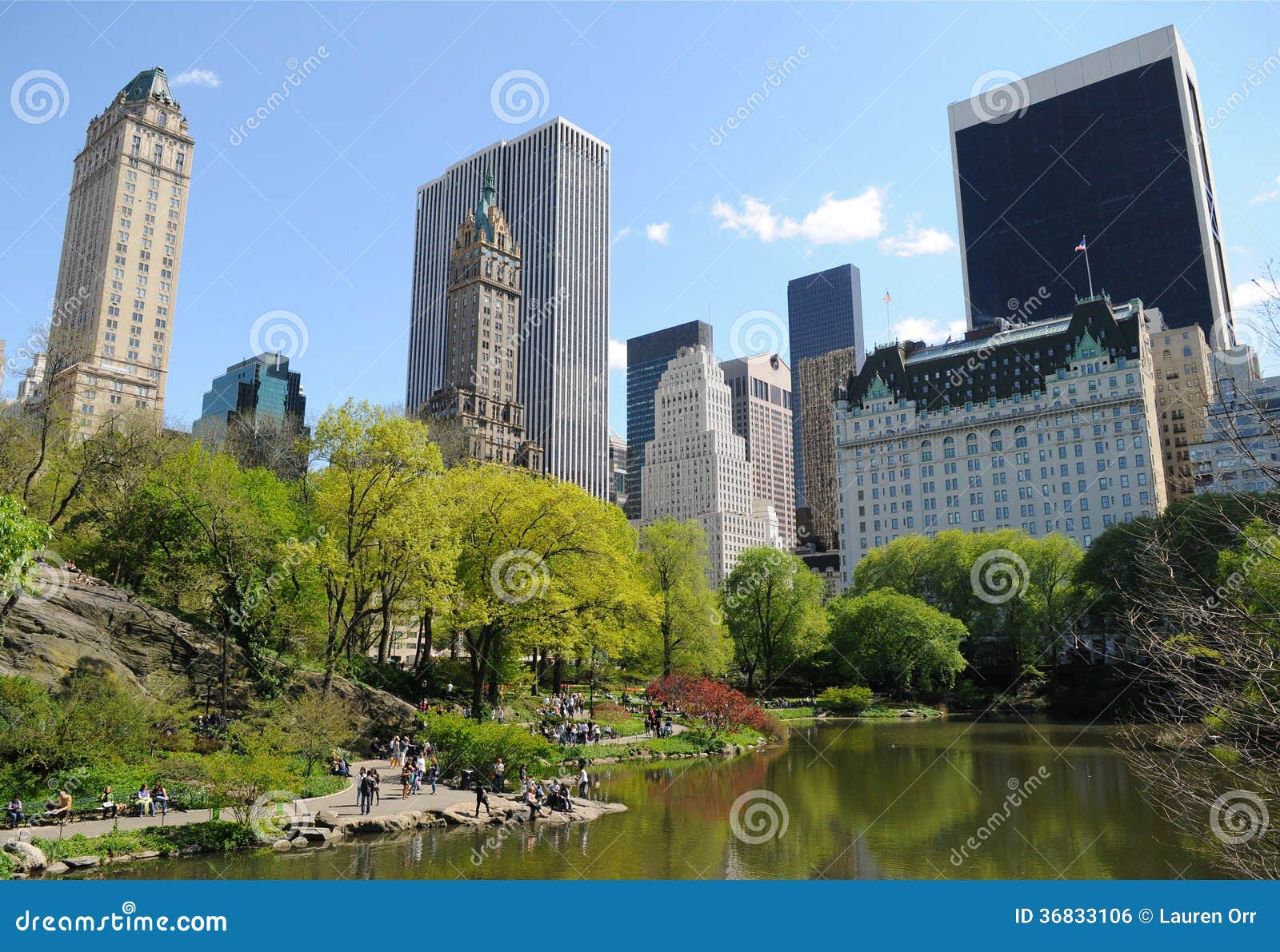Der Teich am Central Park, New York City Stockfoto Bild von wasser