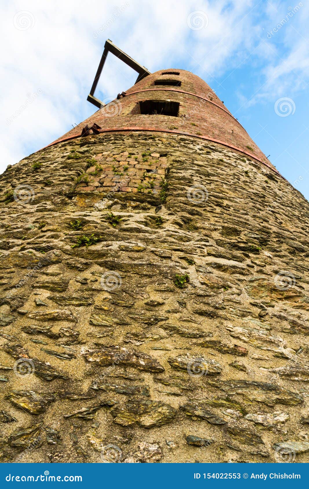 Derelict Windmill, Looking Up, Portrait Stock Image Image of