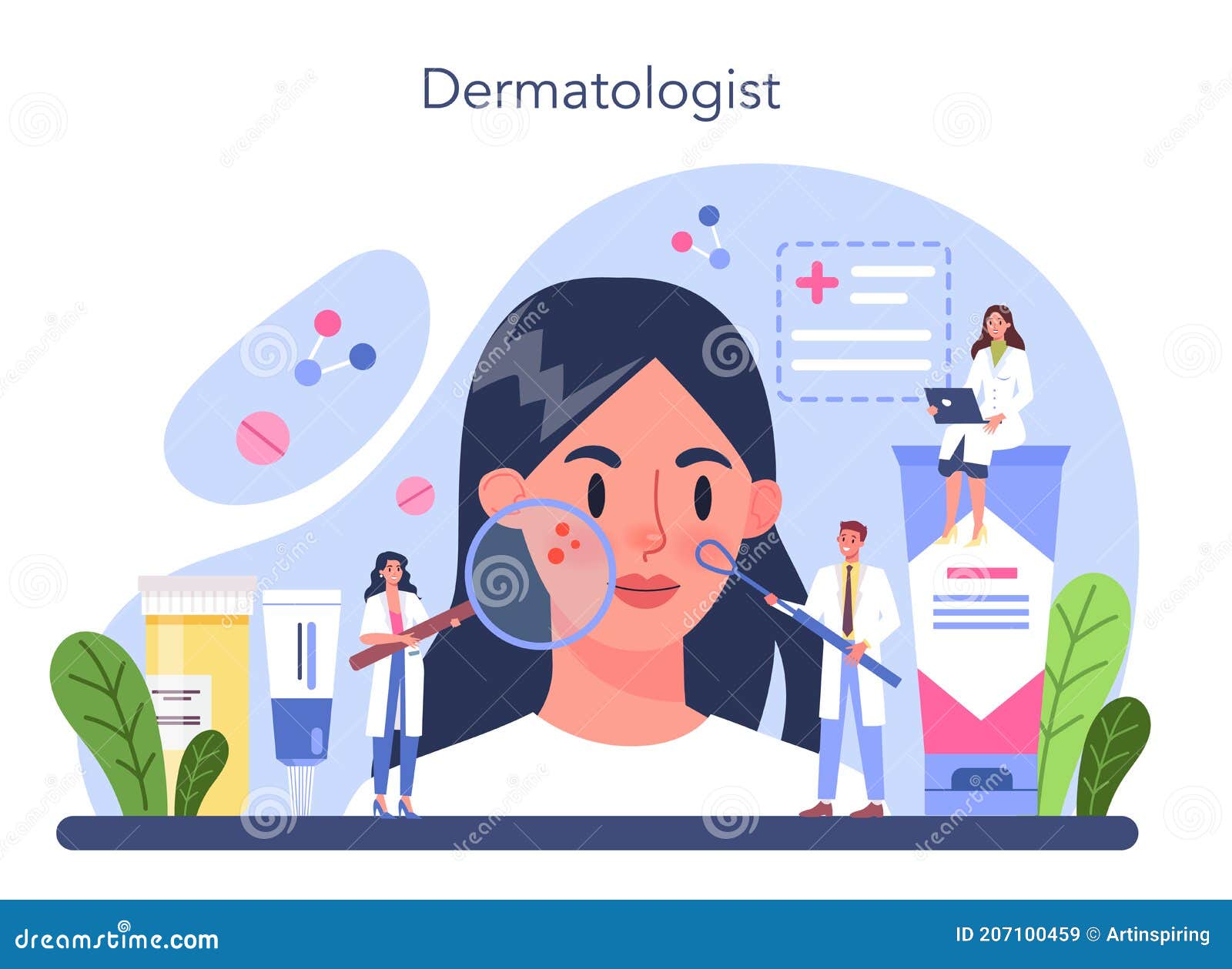 dermatologist concept. dermatology and trichologist specialist, skin or hair