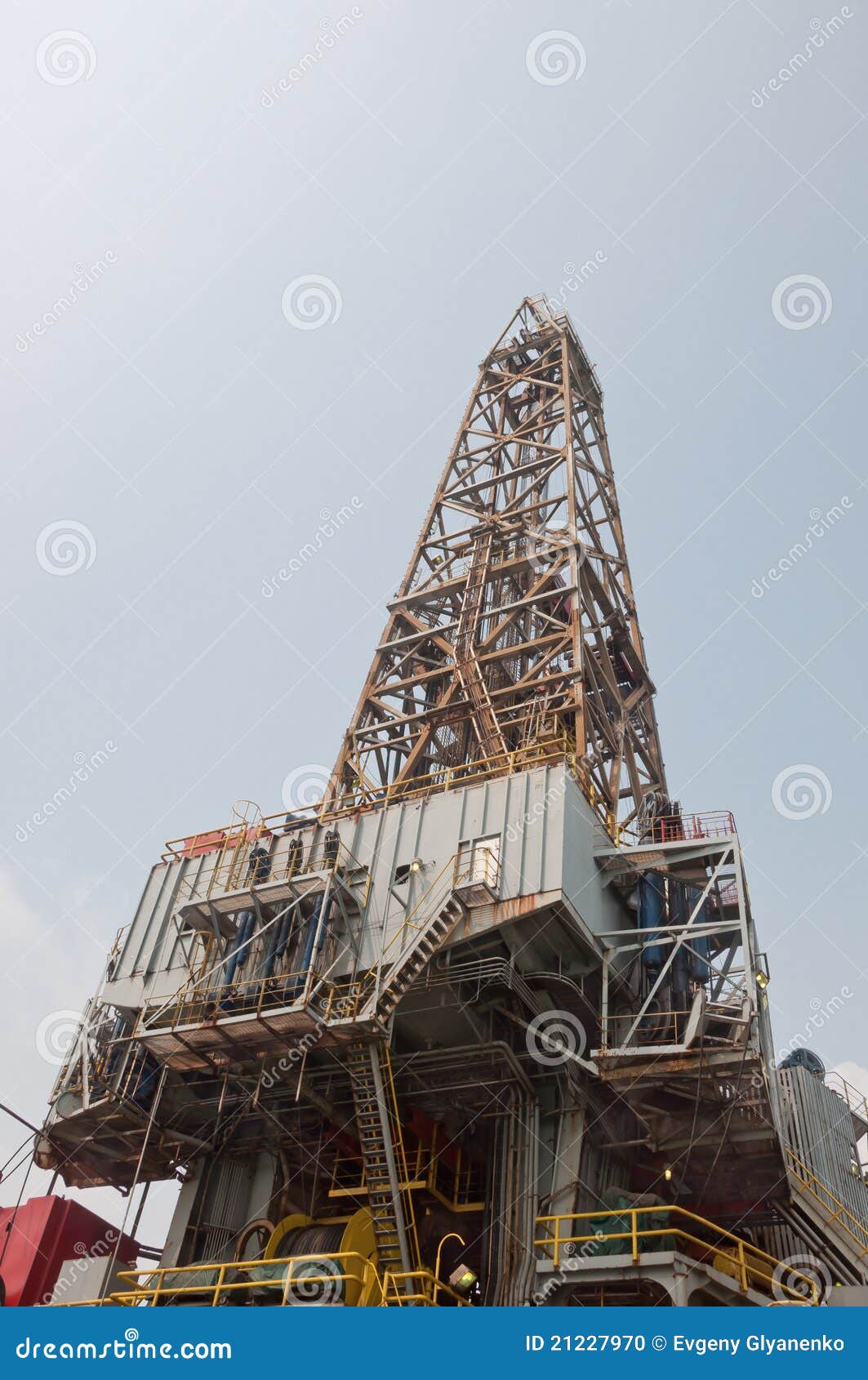 Derrick of Drill Ship Lit by the Light Stock Photo Image of lines
