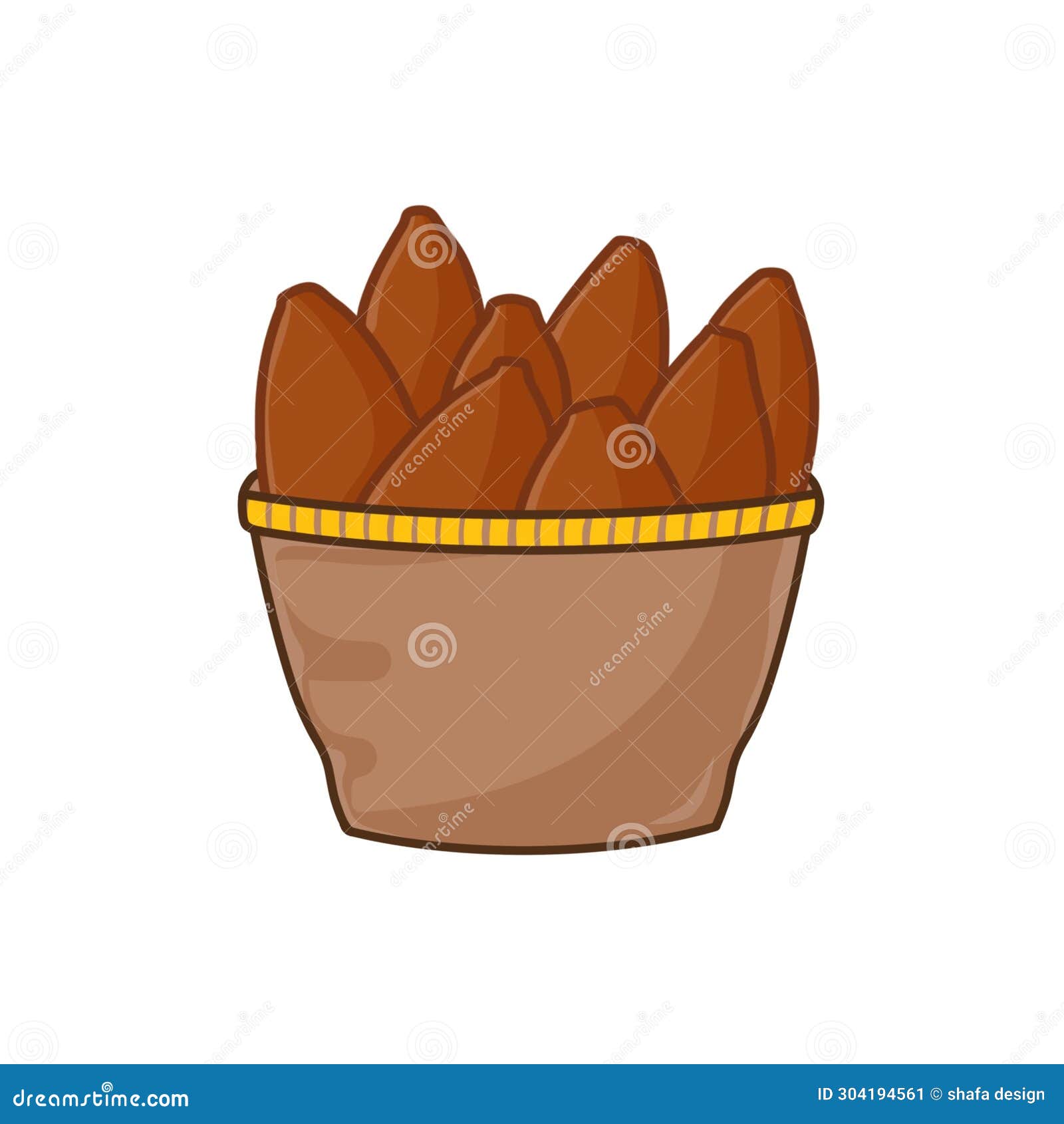 Lebak Banten Palm Sugar Cartoon. Vector Illustration. Isolated On White