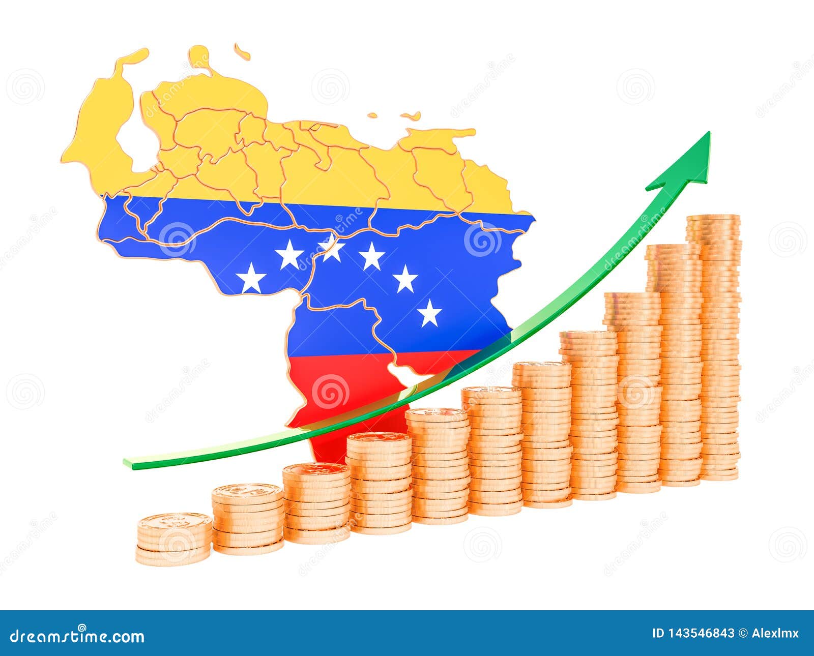 Desarrollo Económico En El Concepto De Venezuela, Representación 3D Stock  de ilustración - Ilustración de presupuesto, diagrama: 143546843