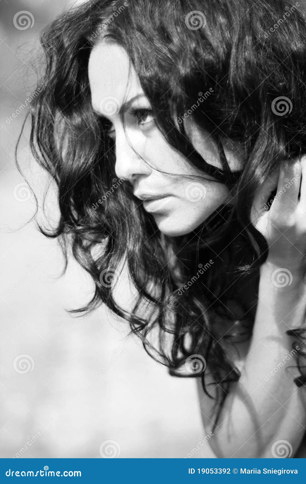 desaturated portrait of young beauty woman