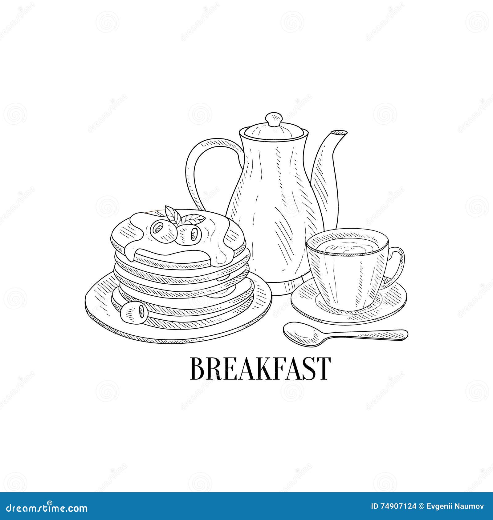 Conjunto De Comida Americana Para El Desayuno Con Arreglo Estético Vista  Superior. Stock de ilustración - Ilustración de crepe, fresco: 275529028