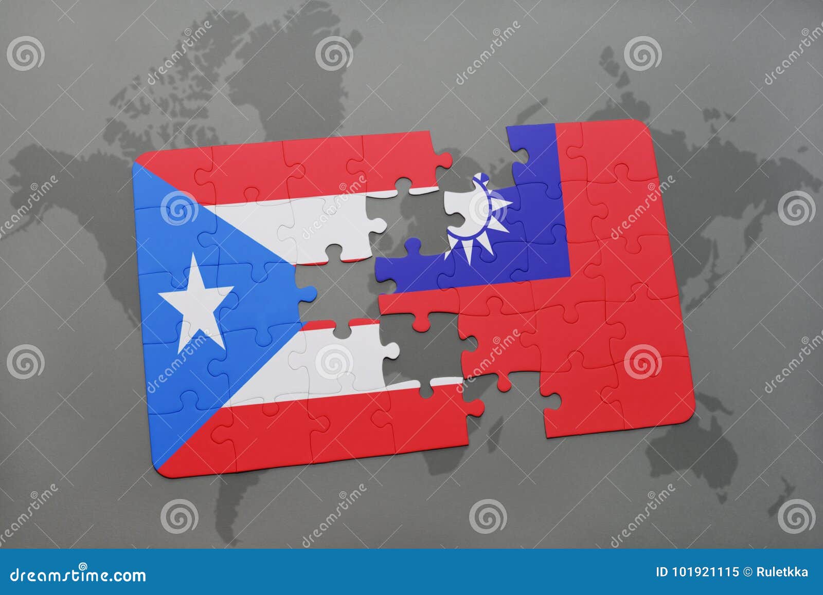 Desconcierte Con La Bandera Nacional De Puerto Rico Y De Taiwan En Un Mapa Del Mundo Stock De Ilustracion Ilustracion De Fondo Relaciones