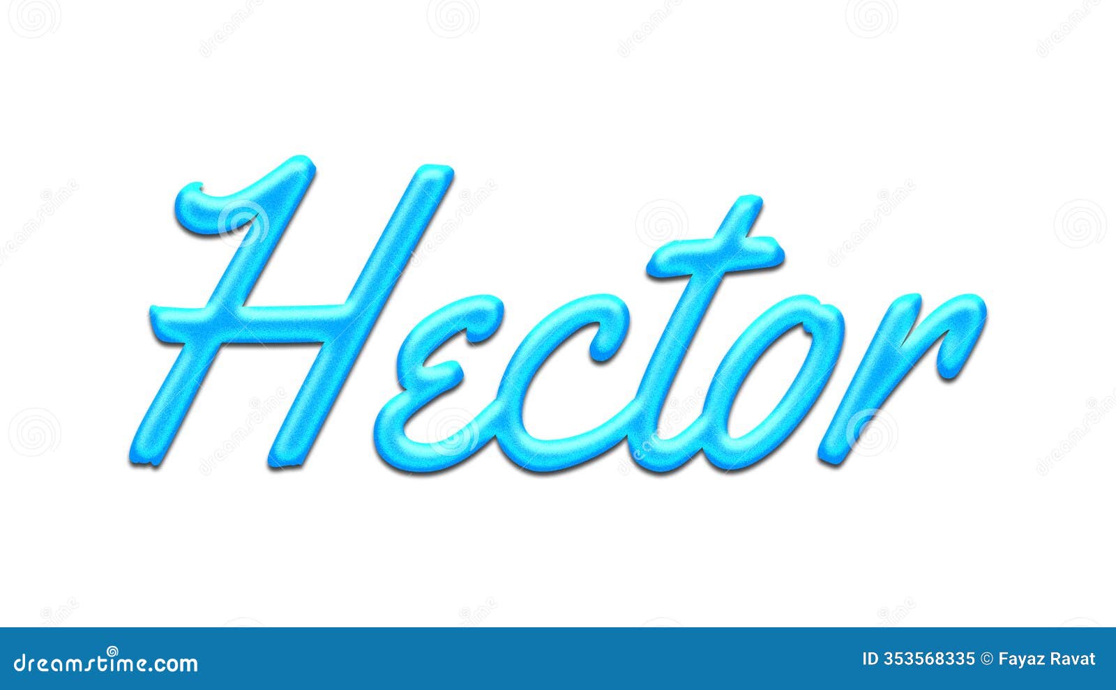 glowing blue effect of name hector on white background.