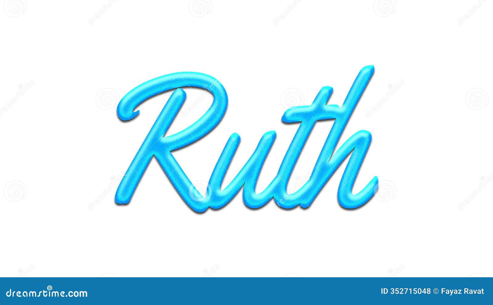 glowing blue effect of name ruth on white background.