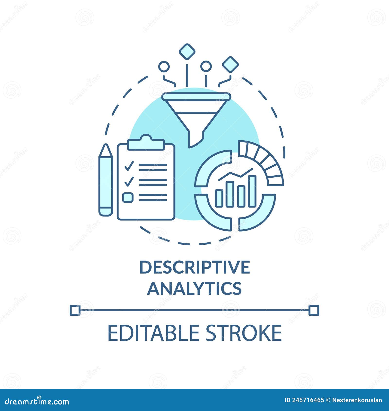 descriptive analytics turquoise concept icon