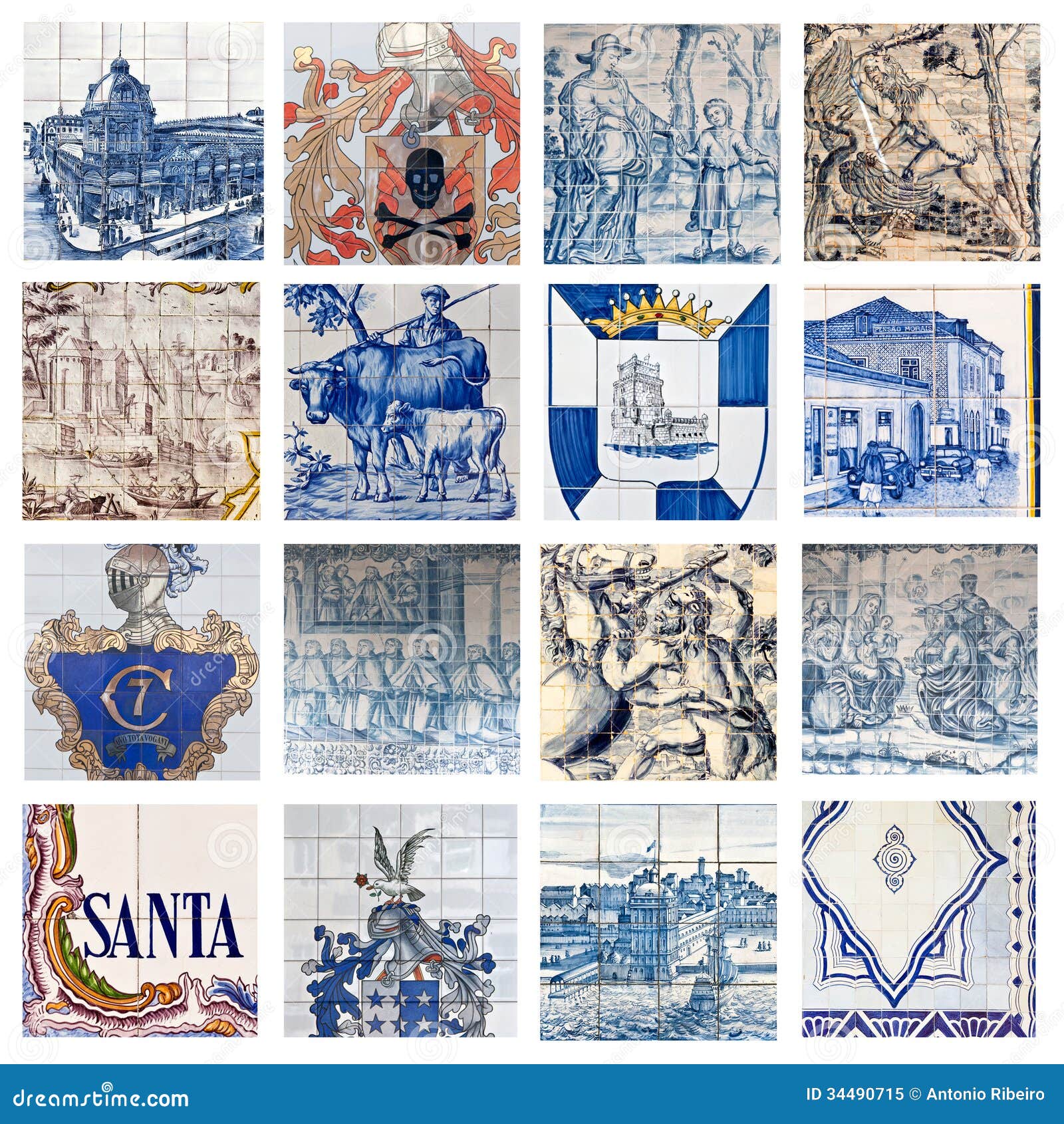 descriptive portuguese tiles collage