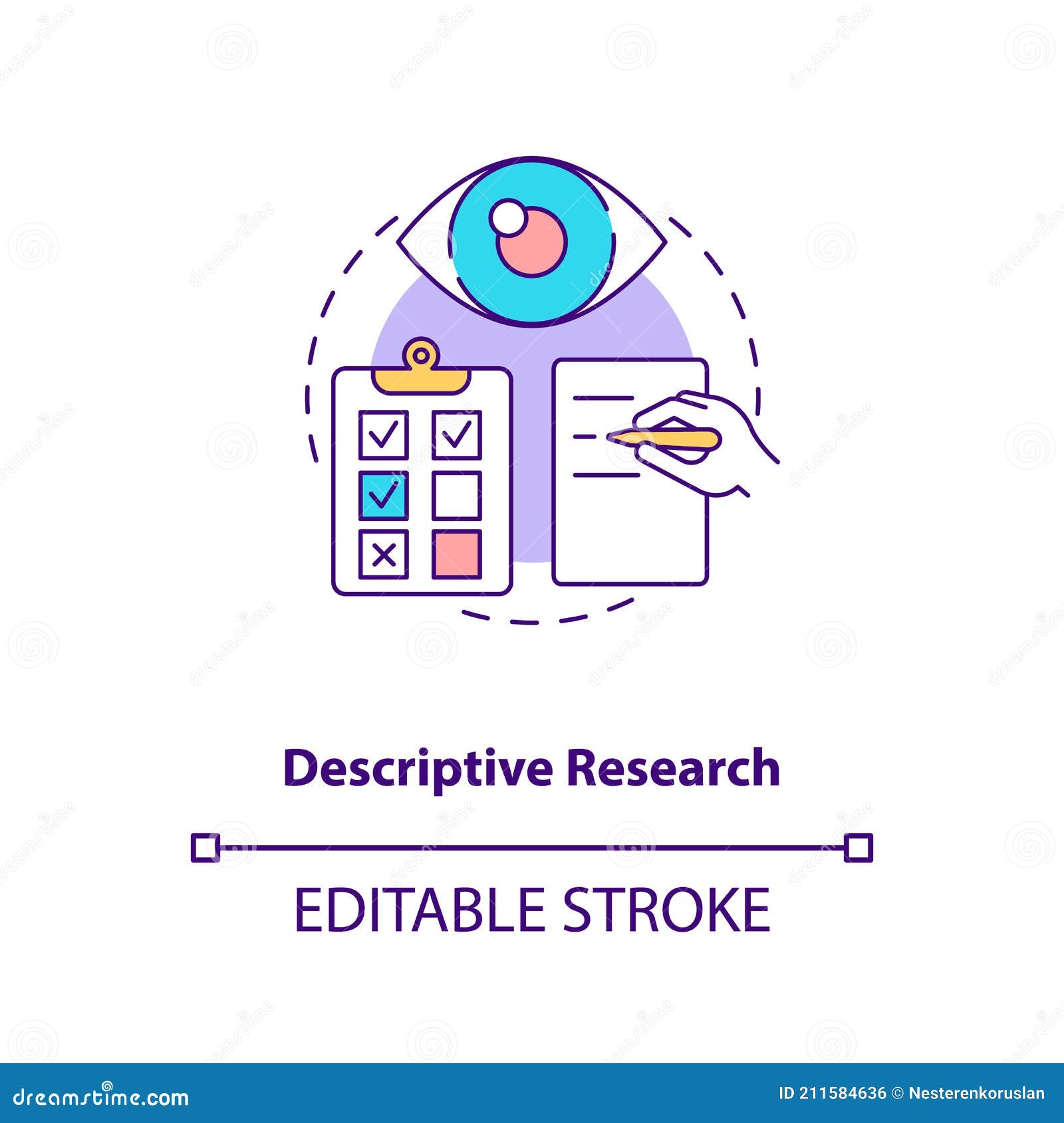 descriptive research concept icon