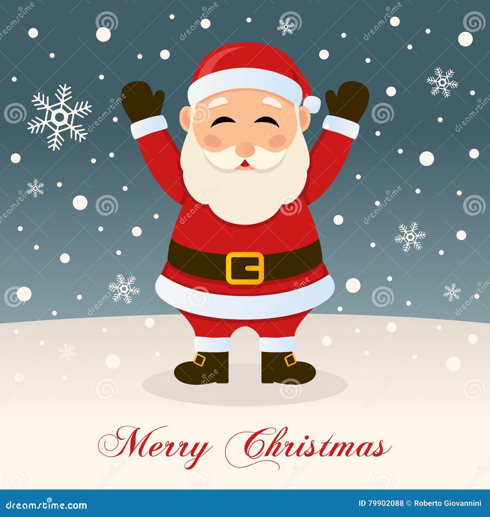 Desear Feliz Navidad Con Santa Claus Ilustración del Vector - Ilustración  de vacaciones, noel: 79902088