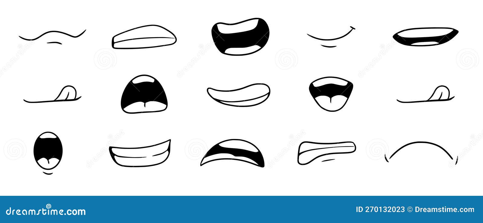 Desenhos Animados Mão Desenhada Boca Aberta E Dentes Brancos PNG