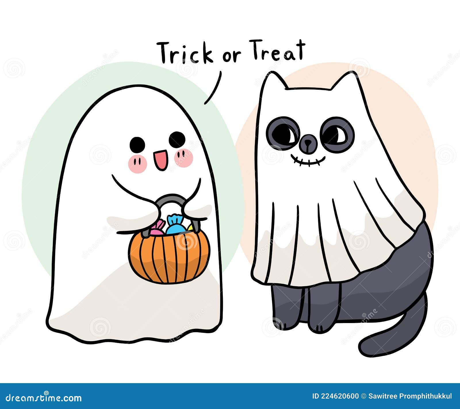 How to draw Kawaii GHOST / HALLOWEEN Drawings l Como desenhar FANTASMA  Kawaii - Drawing to Draw 