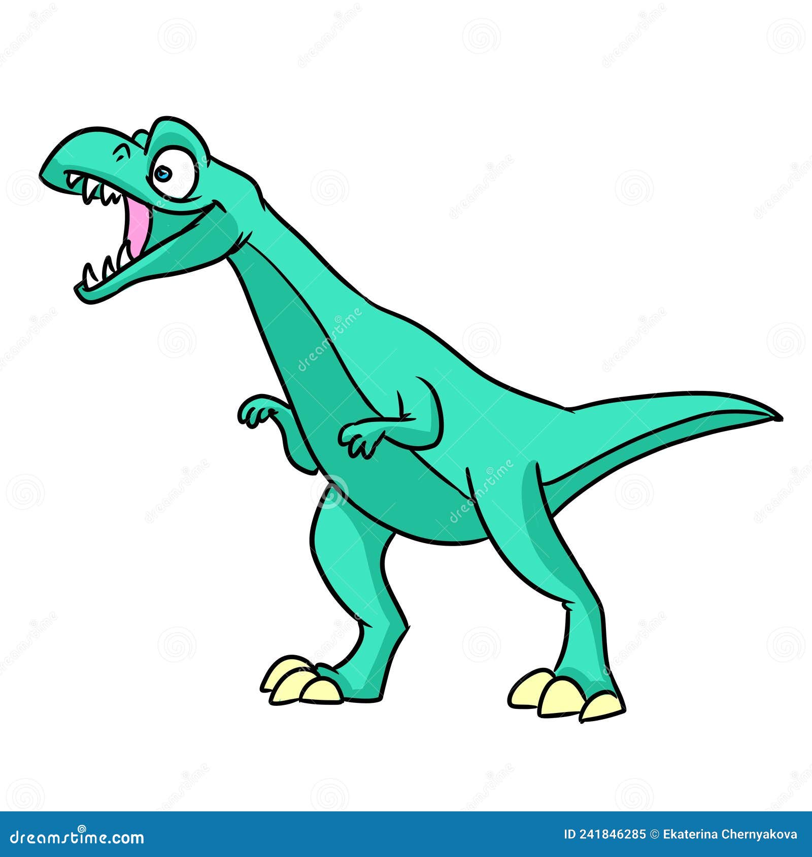 Desenho Animado Com Caráter Réptil Verde De Dinossauro Ilustração Stock -  Ilustração de paleontologia, arte: 241846285