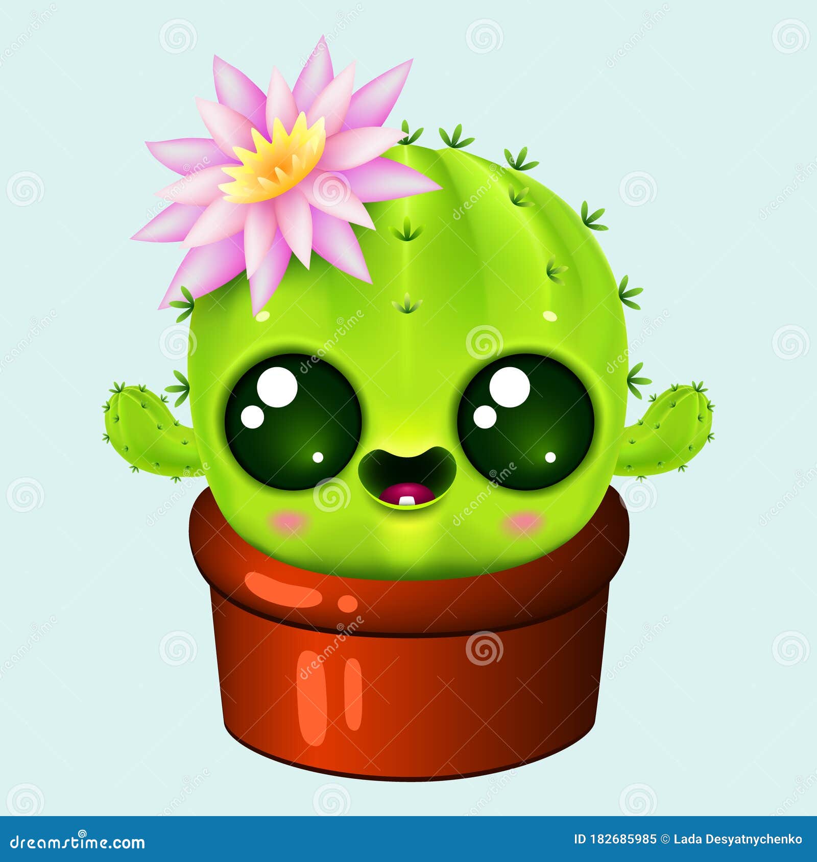 Grupo Bonito Do Kawaii Dos Desenhos Animados De Planta, De Plantas Carnudas  Do Cacto E De Flores Com Projeto Liso Das Caras Engra Ilustração Stock -  Ilustração de cactos, jogo: 102184516